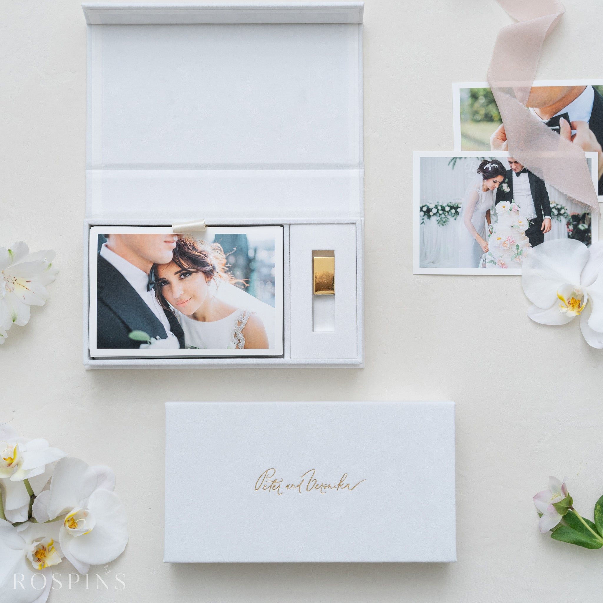 Velvet Photo & USB Box - Bright White