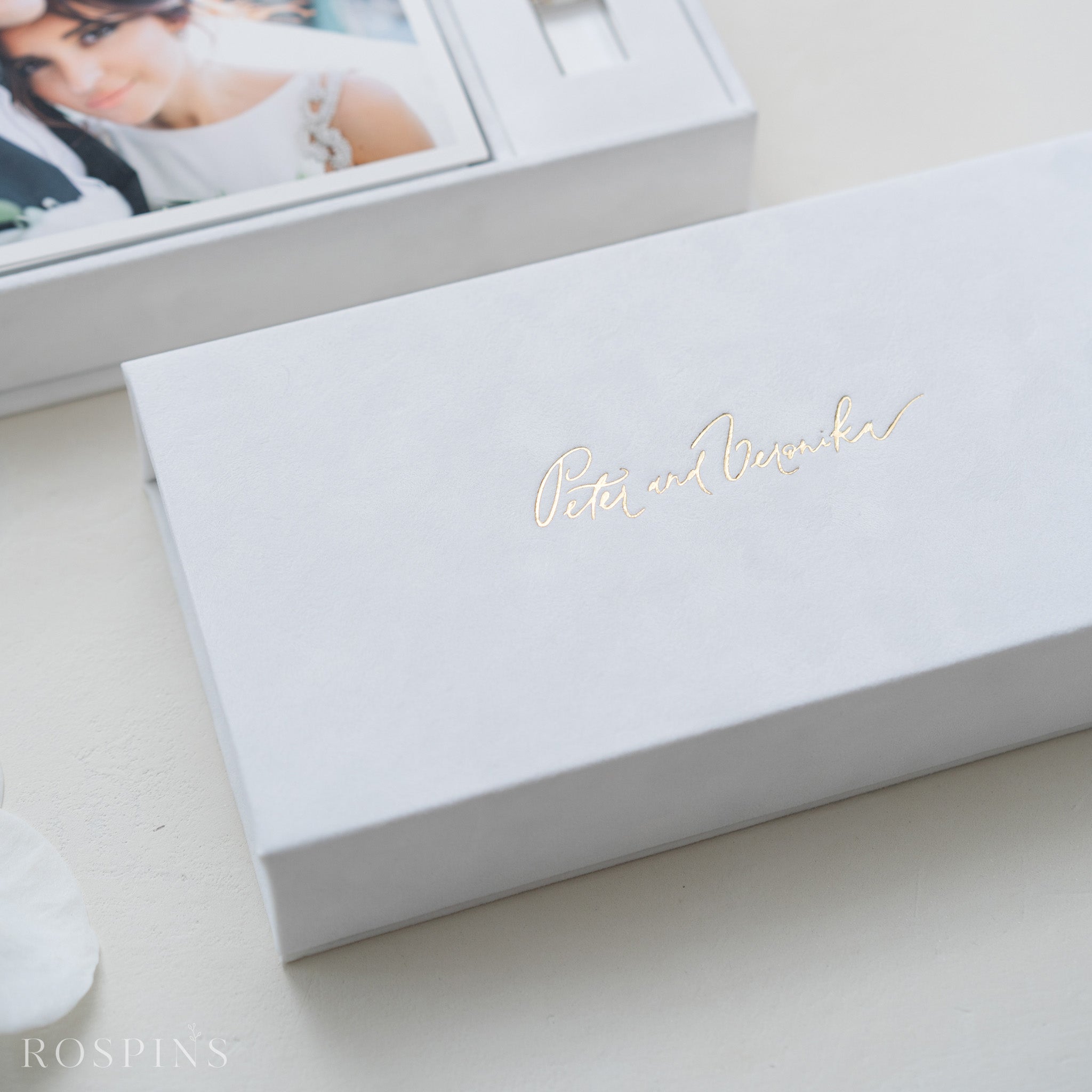 Velvet Photo & USB Box - Bright White