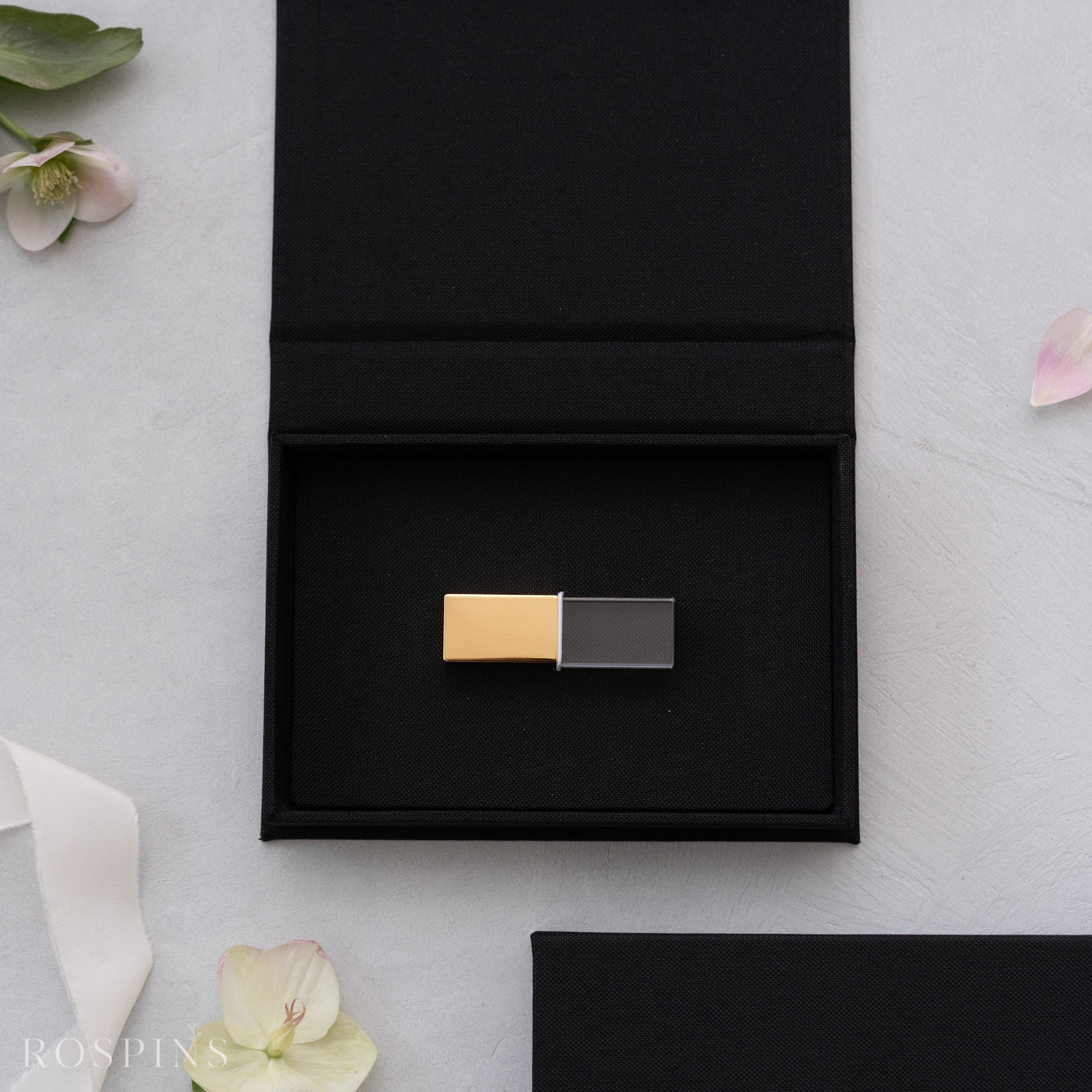 Linen USB Box -Black
