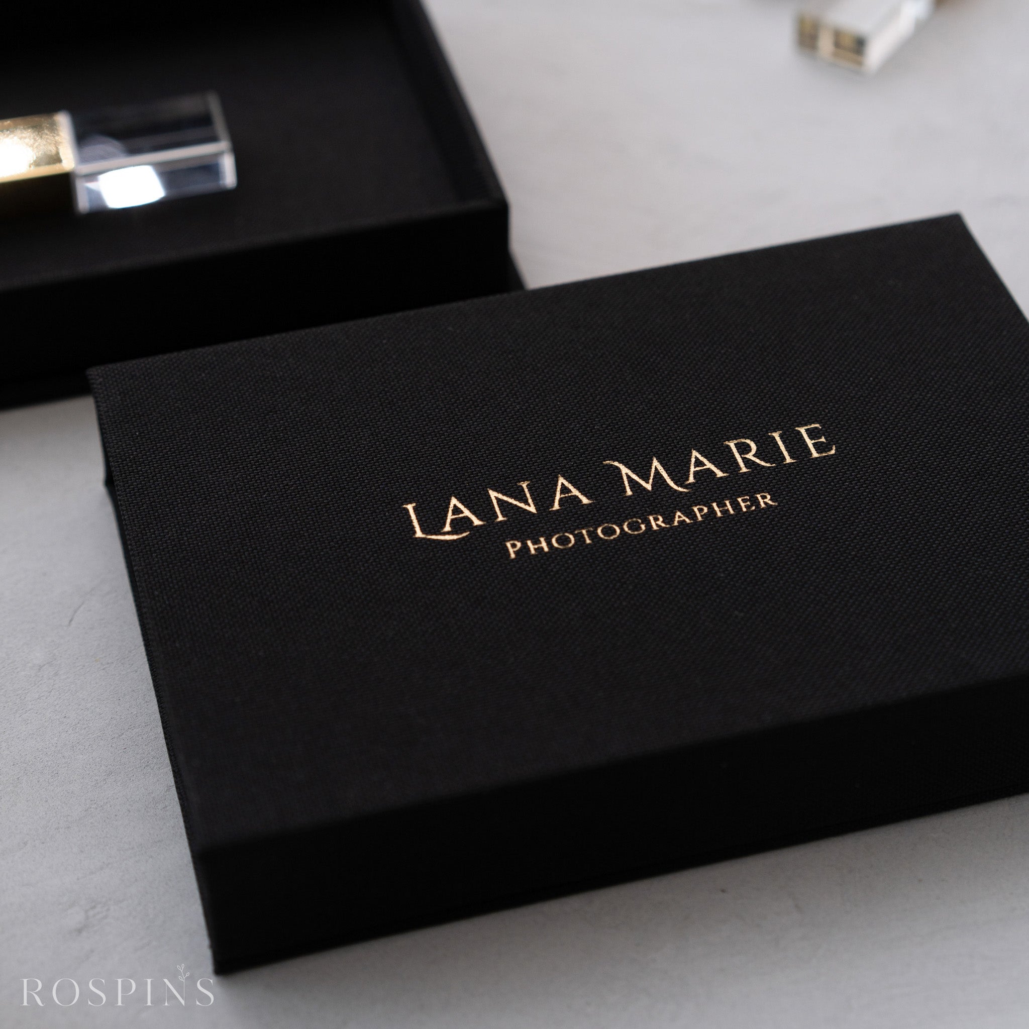 Linen USB Box -Black