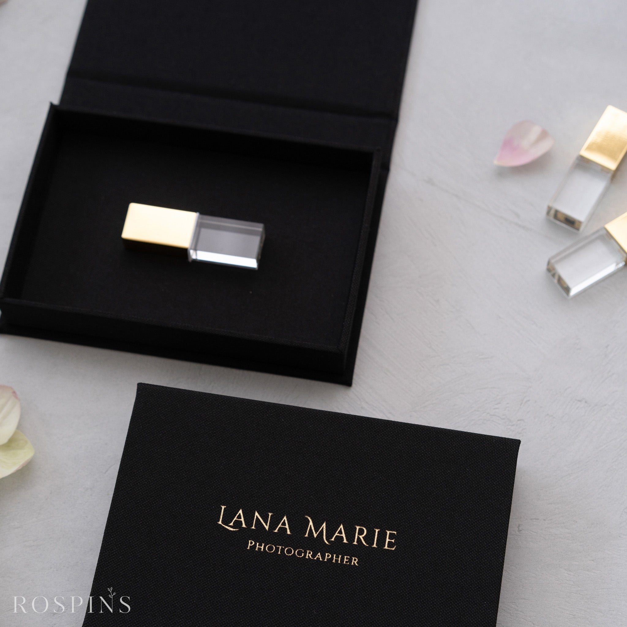 Linen USB Box -Black