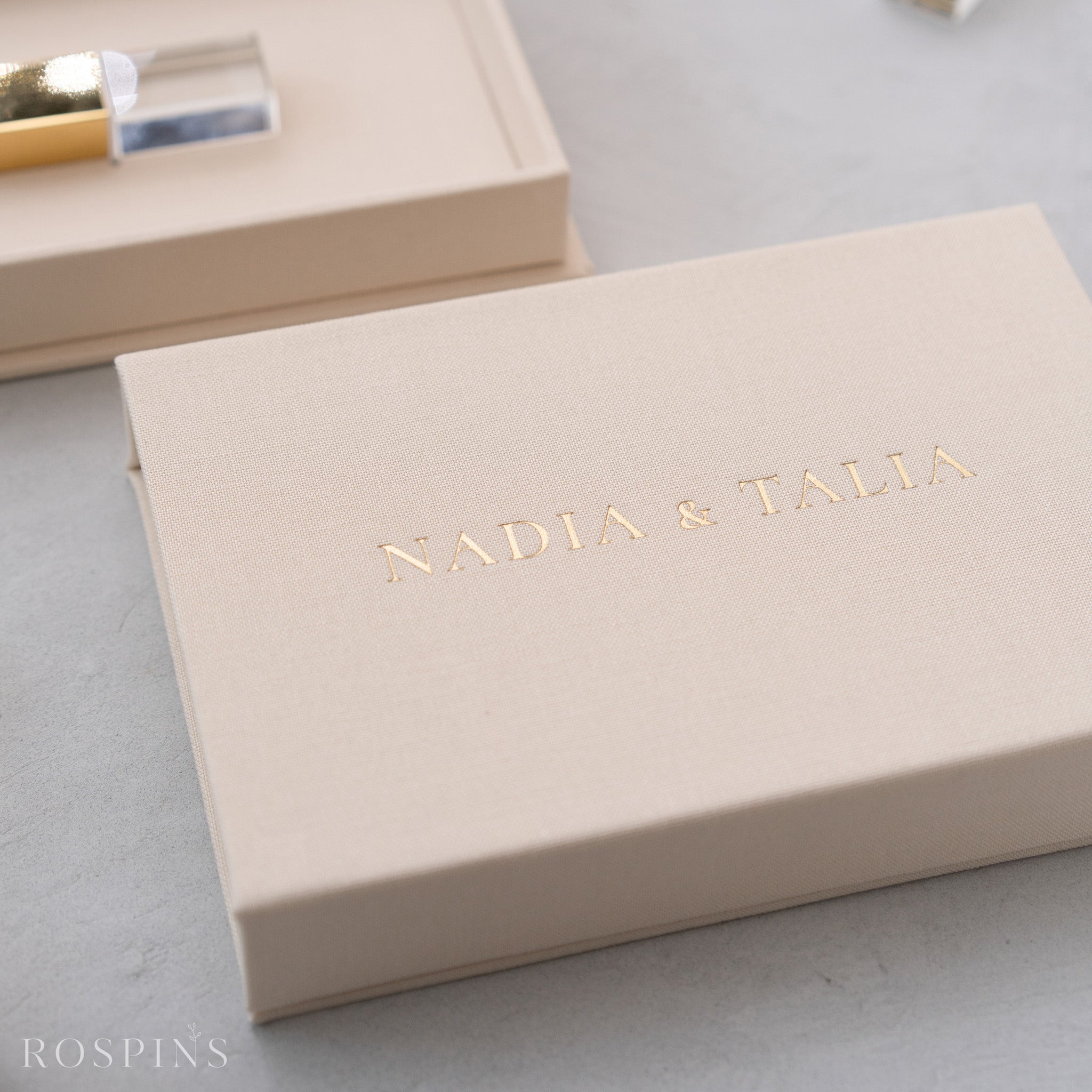 Linen USB Box -Ivory