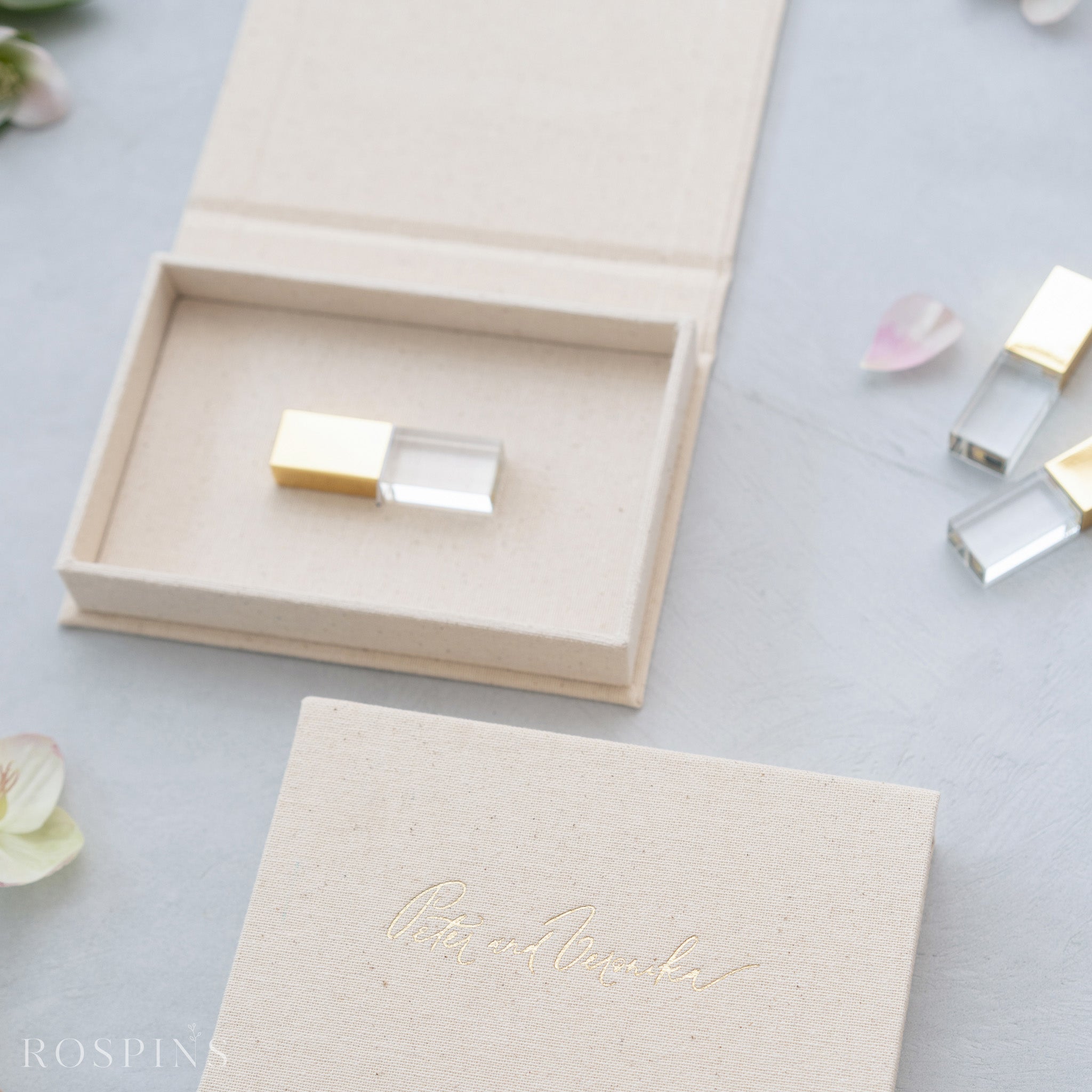 Linen USB Box - New Natural Linen
