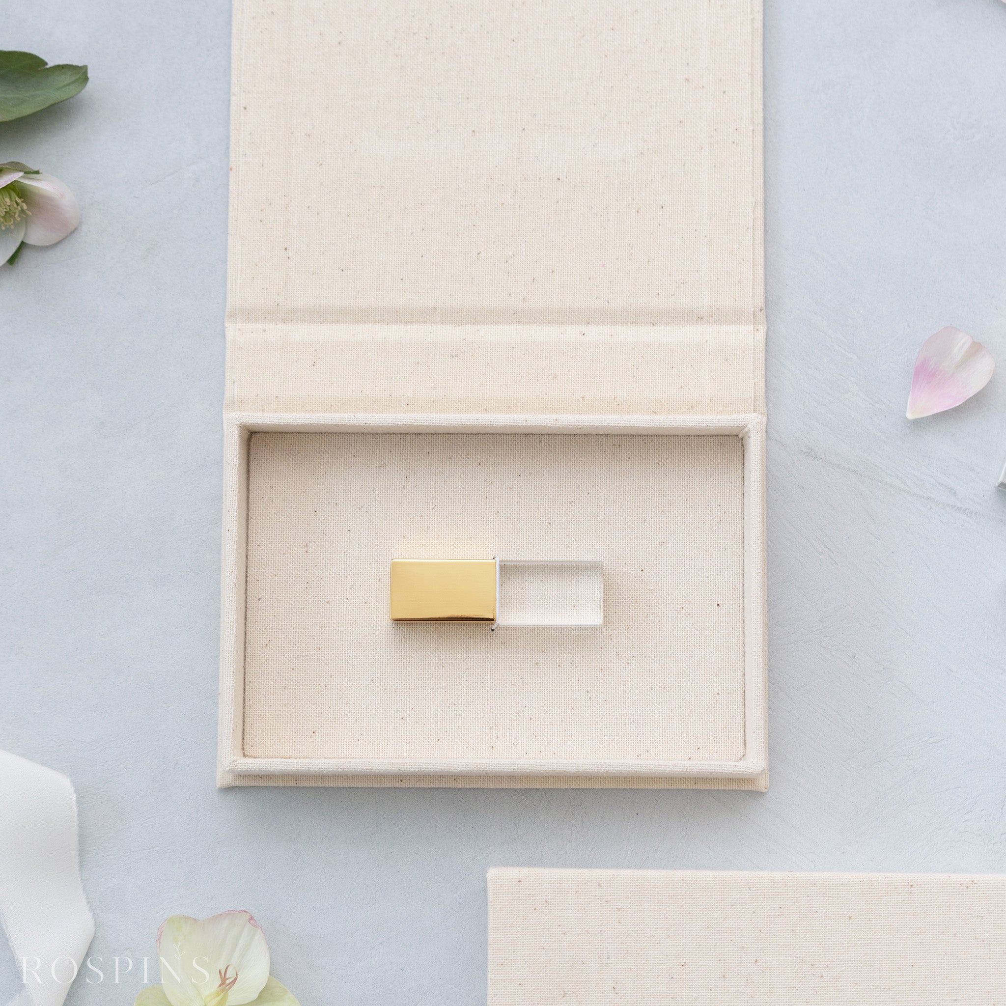 Linen USB Box - New Natural Linen