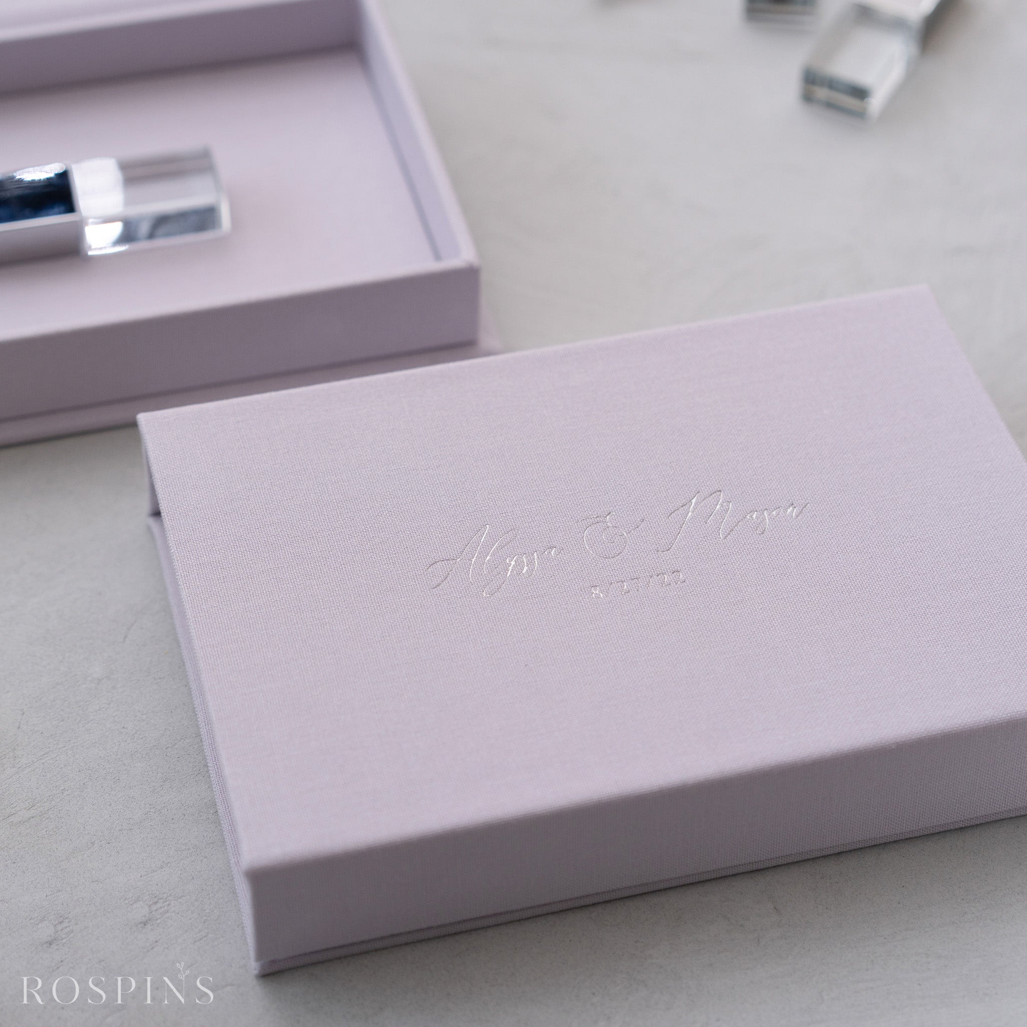 Linen USB Box -Pale Violet