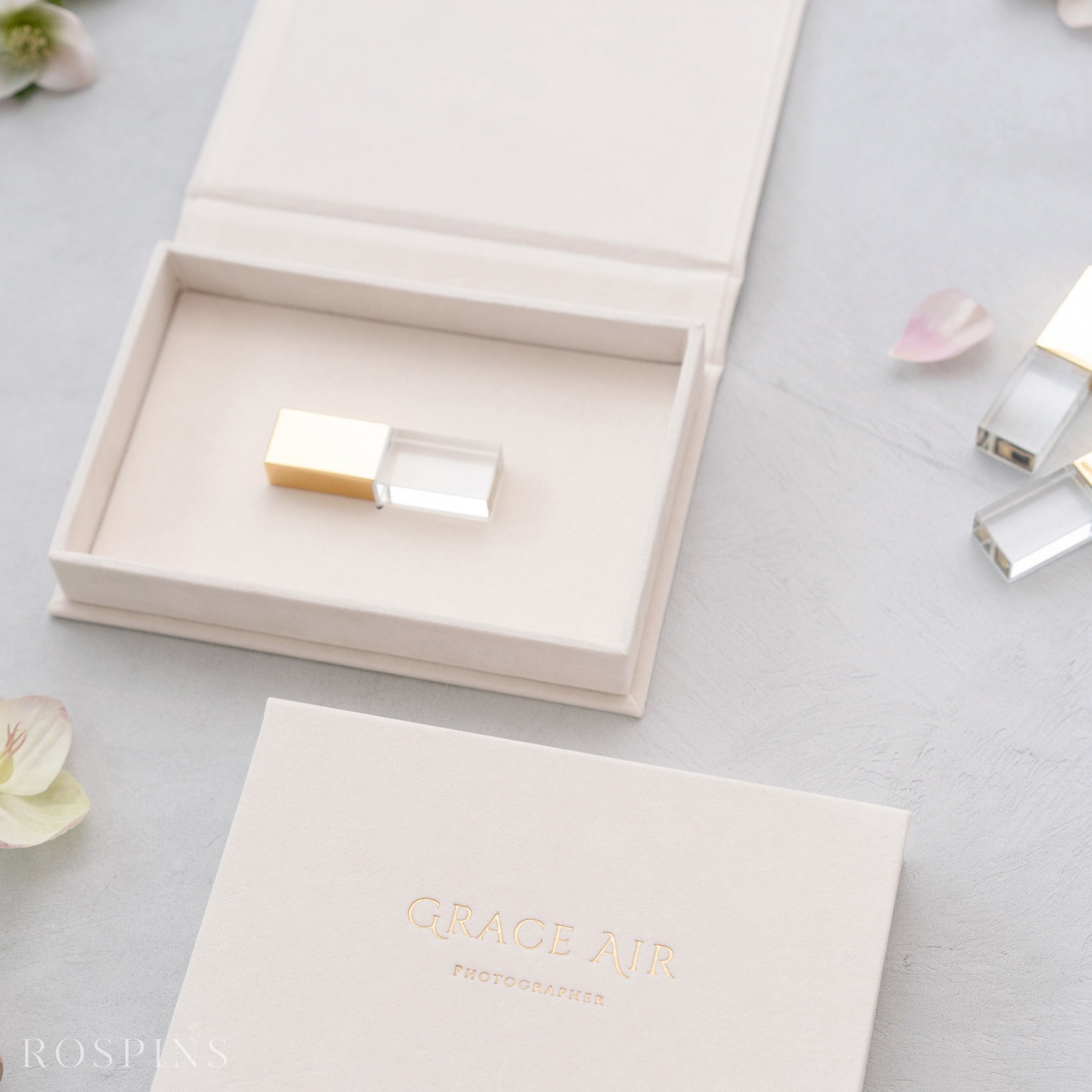 Velvet USB Box -Champagne