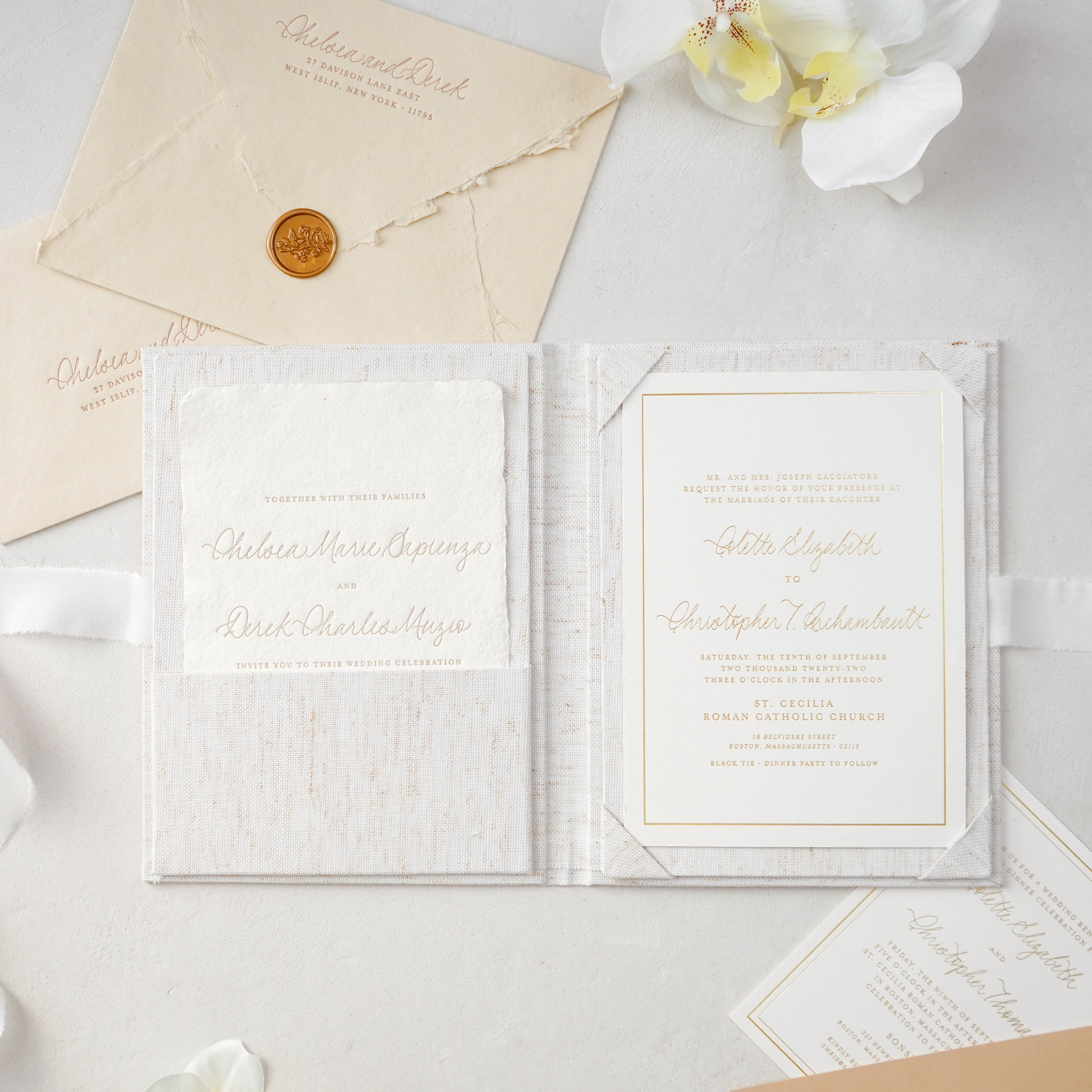 Linen Invitation Folio - Natural Linen #088