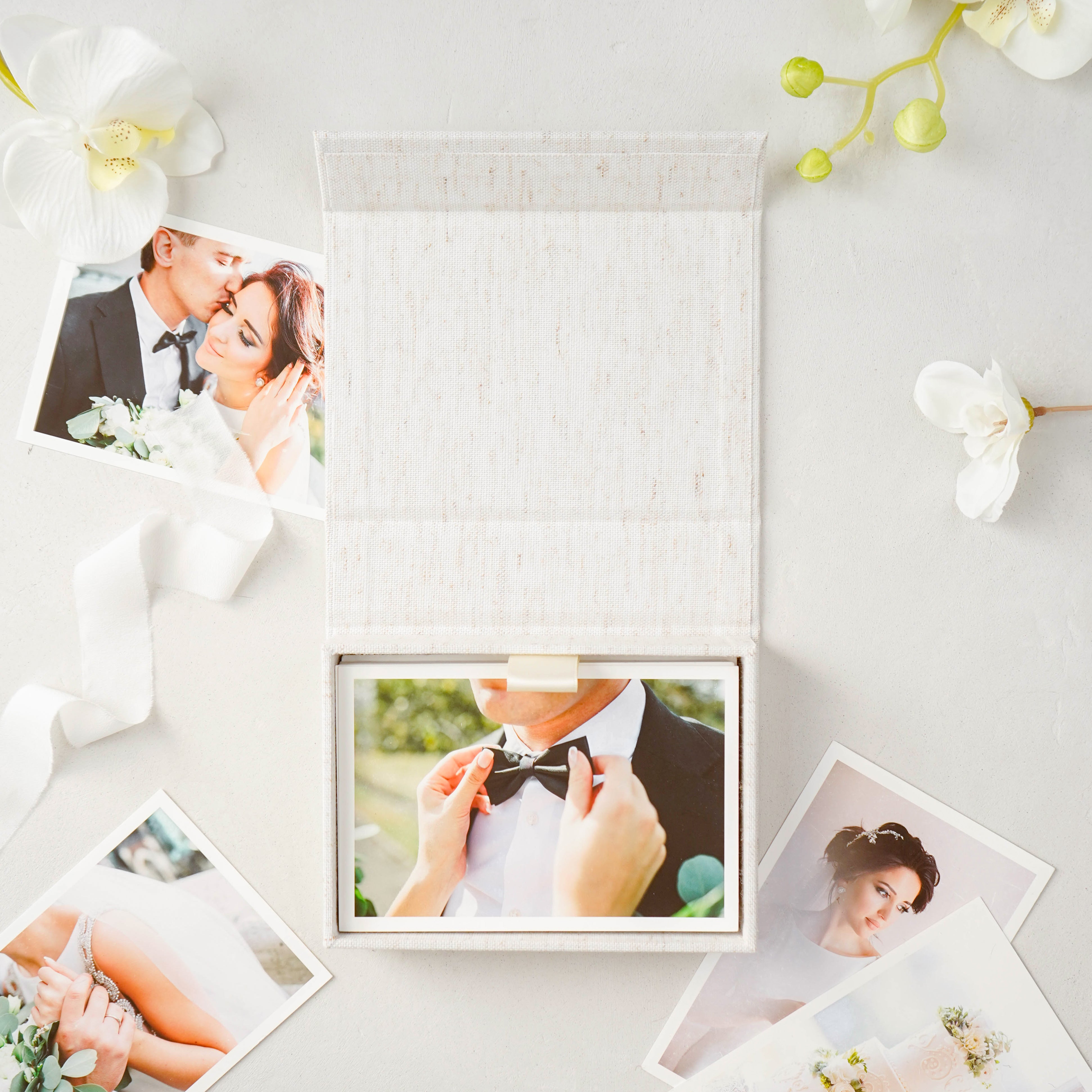 Linen Photo Box - Natural Linen #088