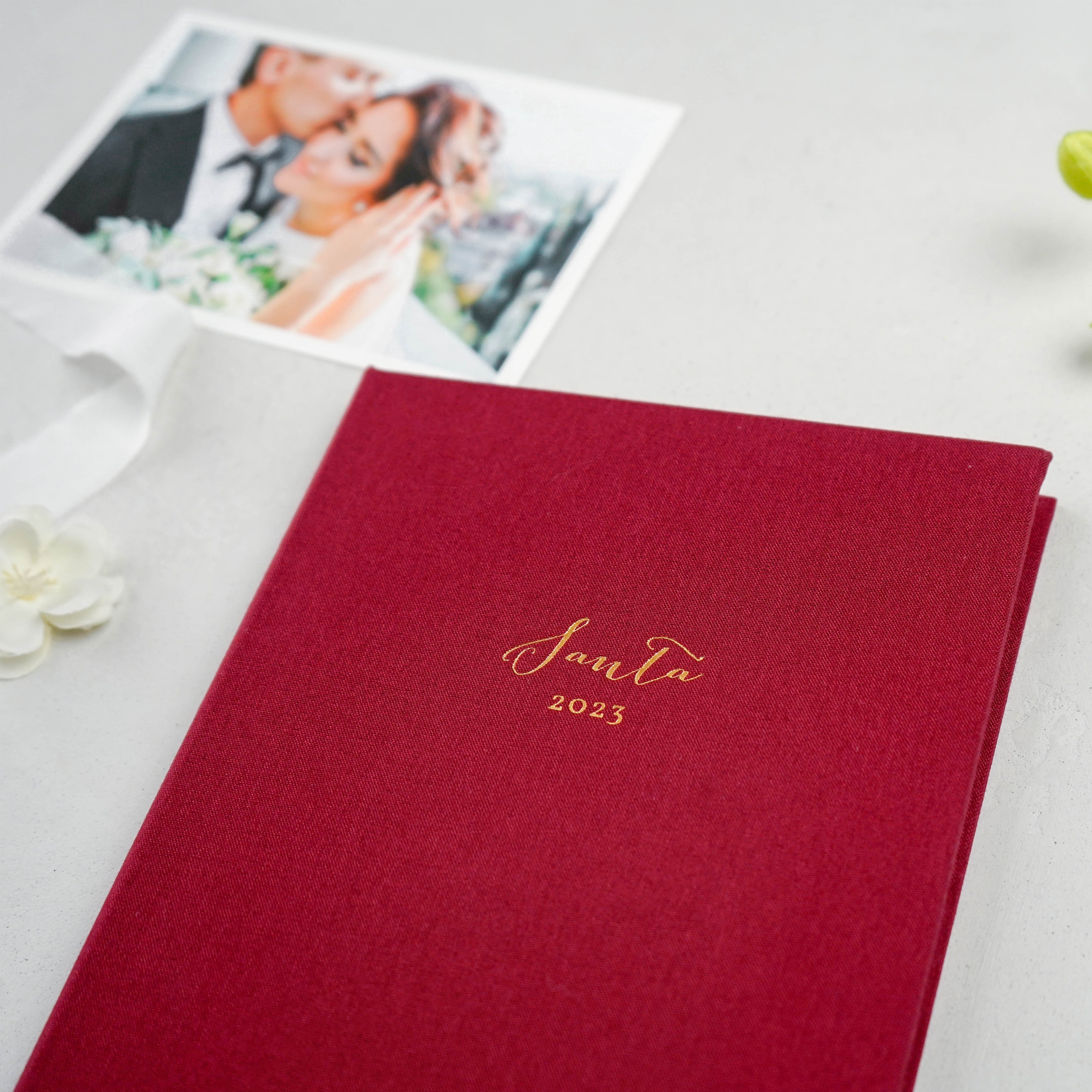 Linen Matted Folio - Red