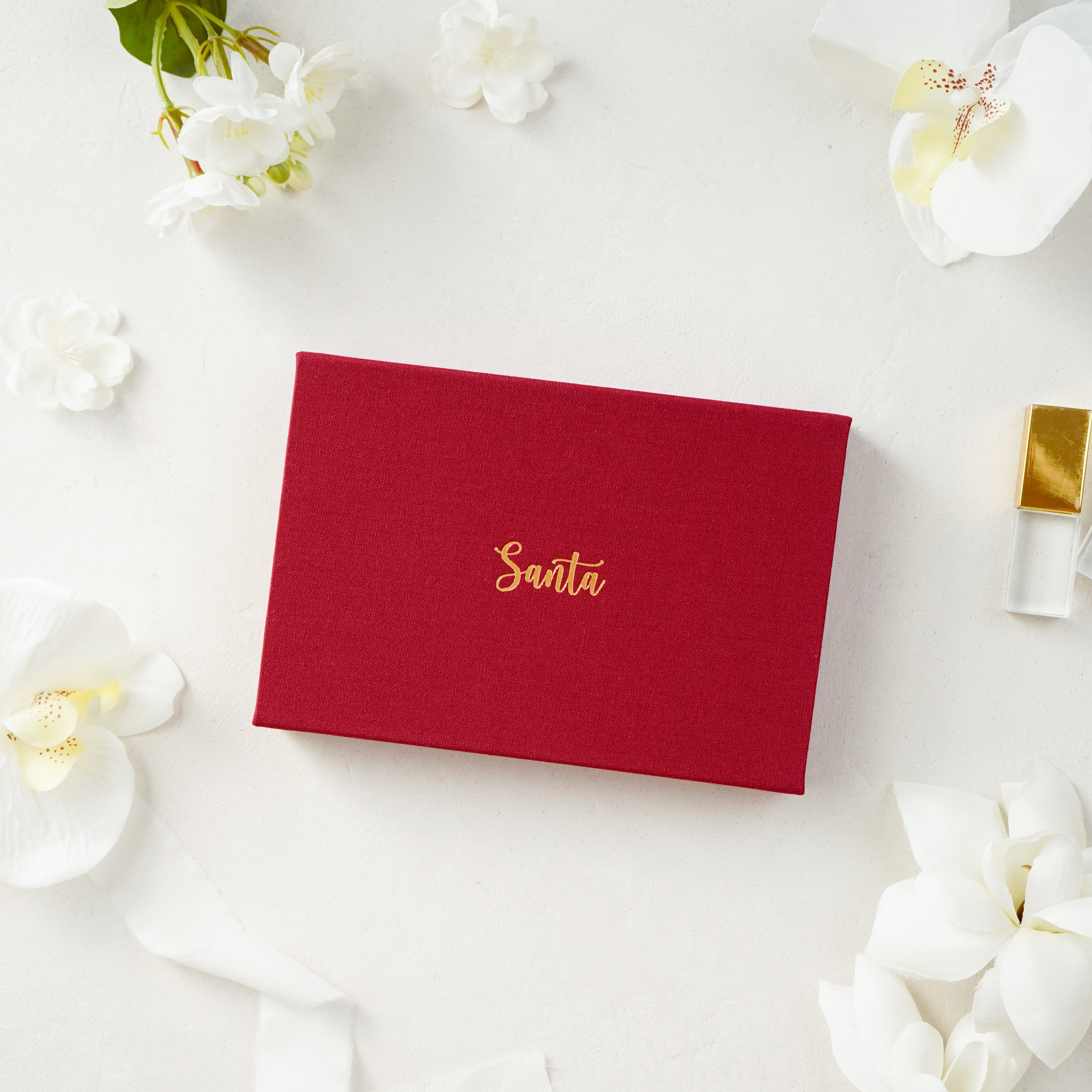 Linen USB Box - Red