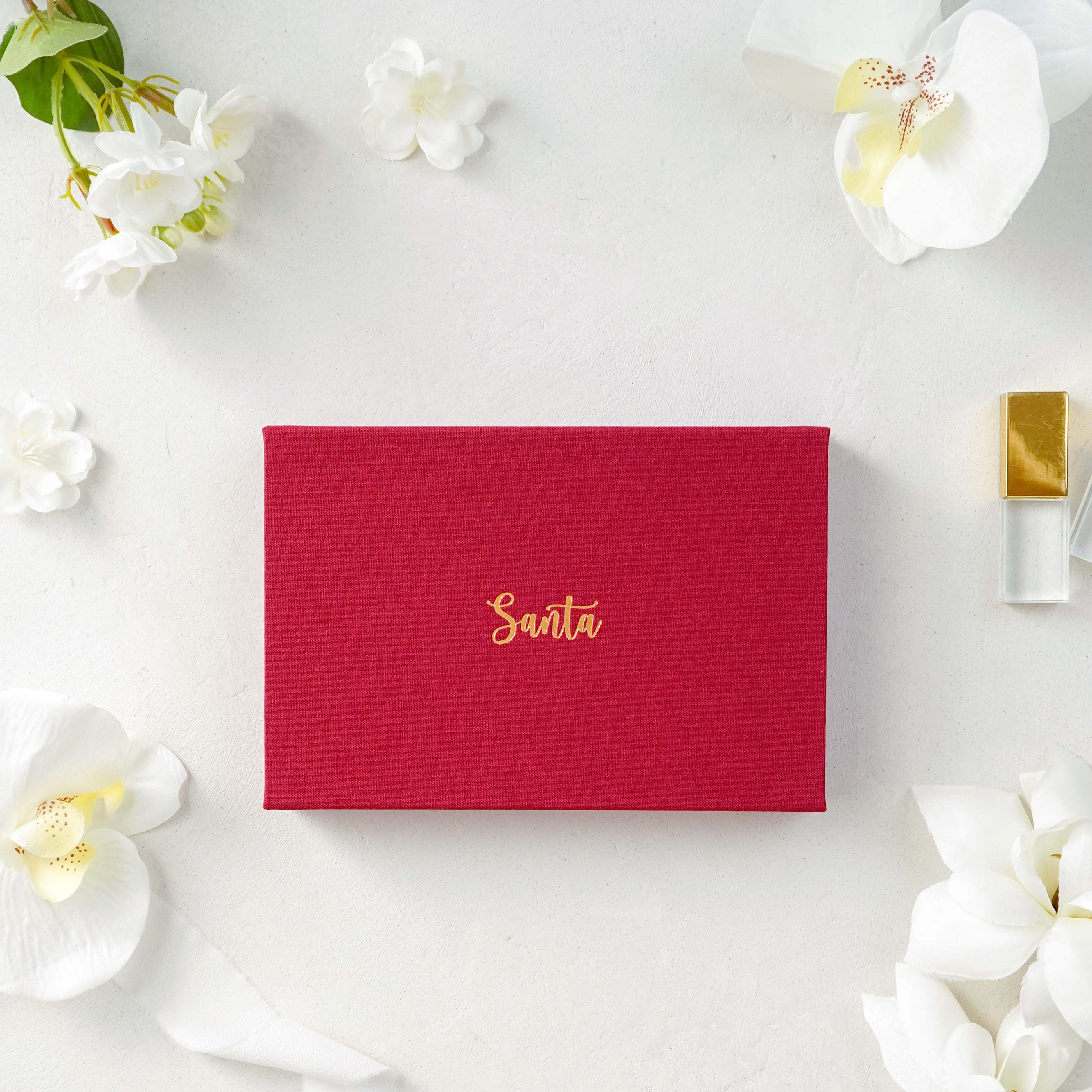 Linen USB Box - Red