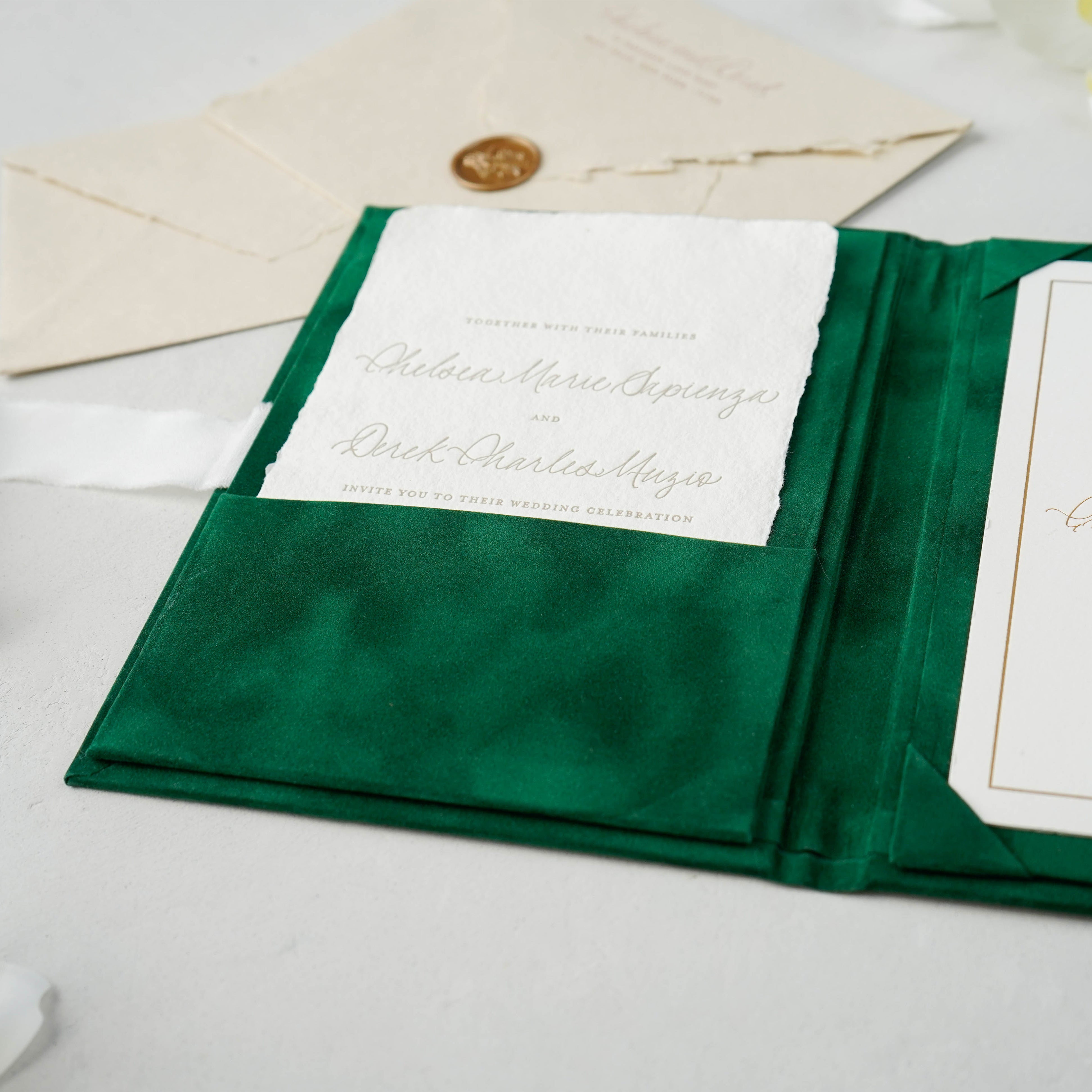 Velvet Invitation Folio - Forest