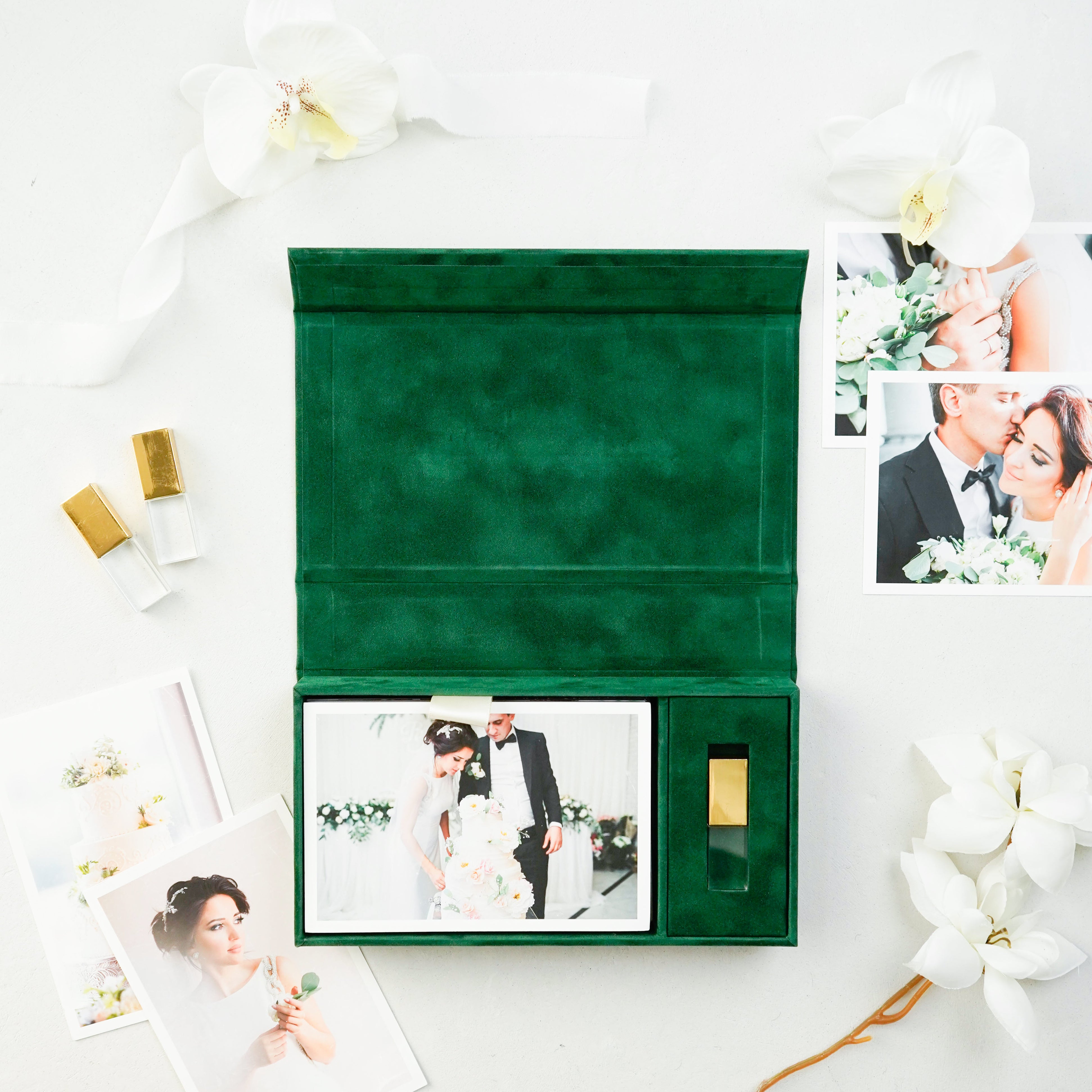 Velvet Photo & USB Box - Forest