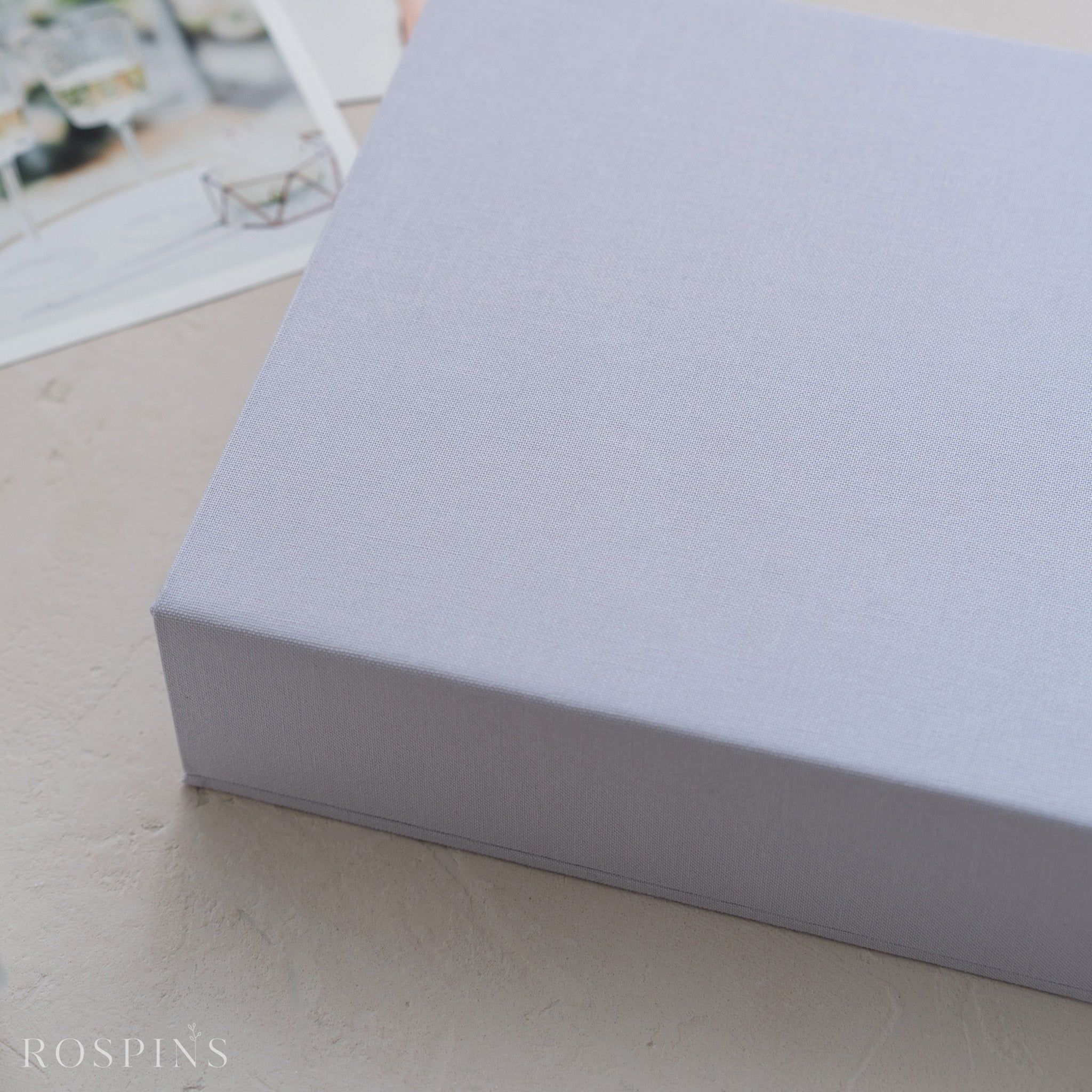 Linen Double Photo & USB Box - Pale Violet