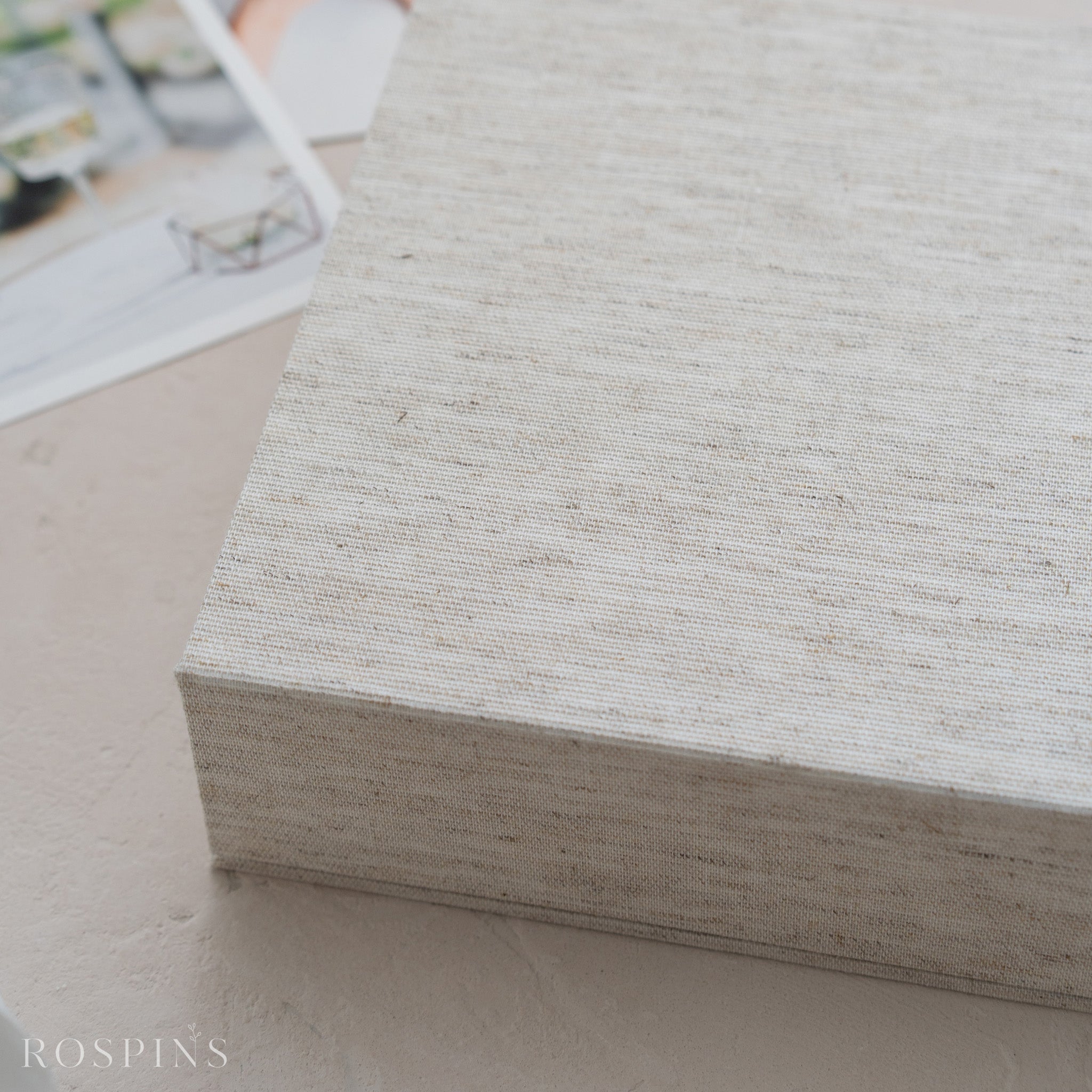 Linen Double Photo & USB Box - Stratum Linen