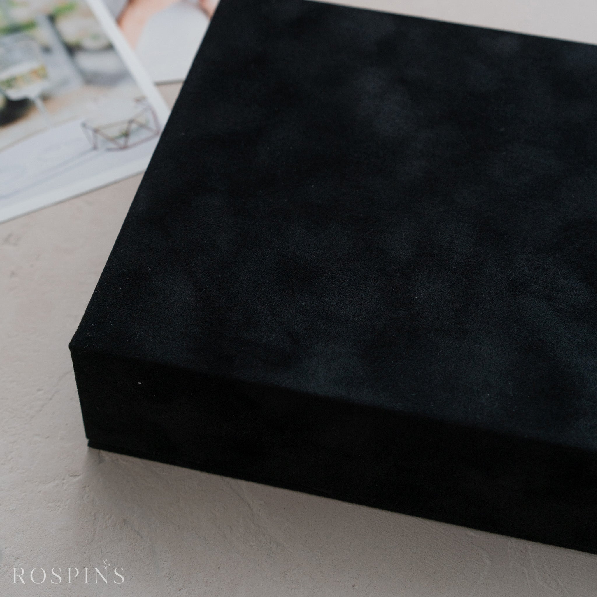 Velvet Double Photo & USB Box - Black