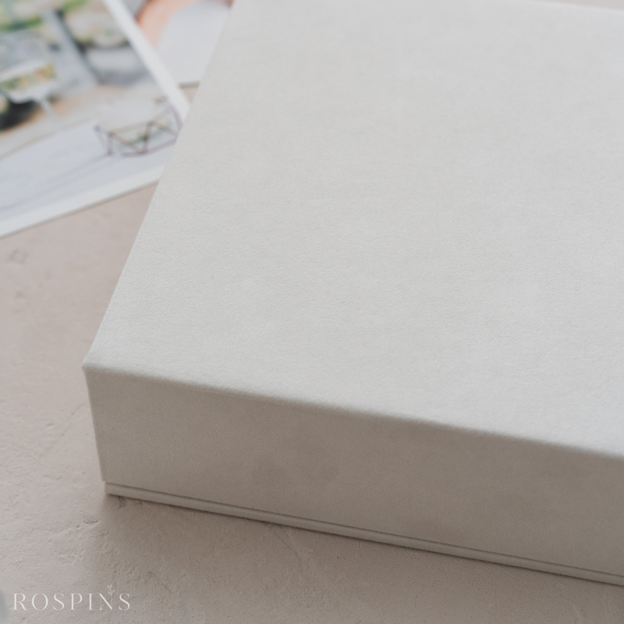 Velvet Double Photo & USB Box - Champagne