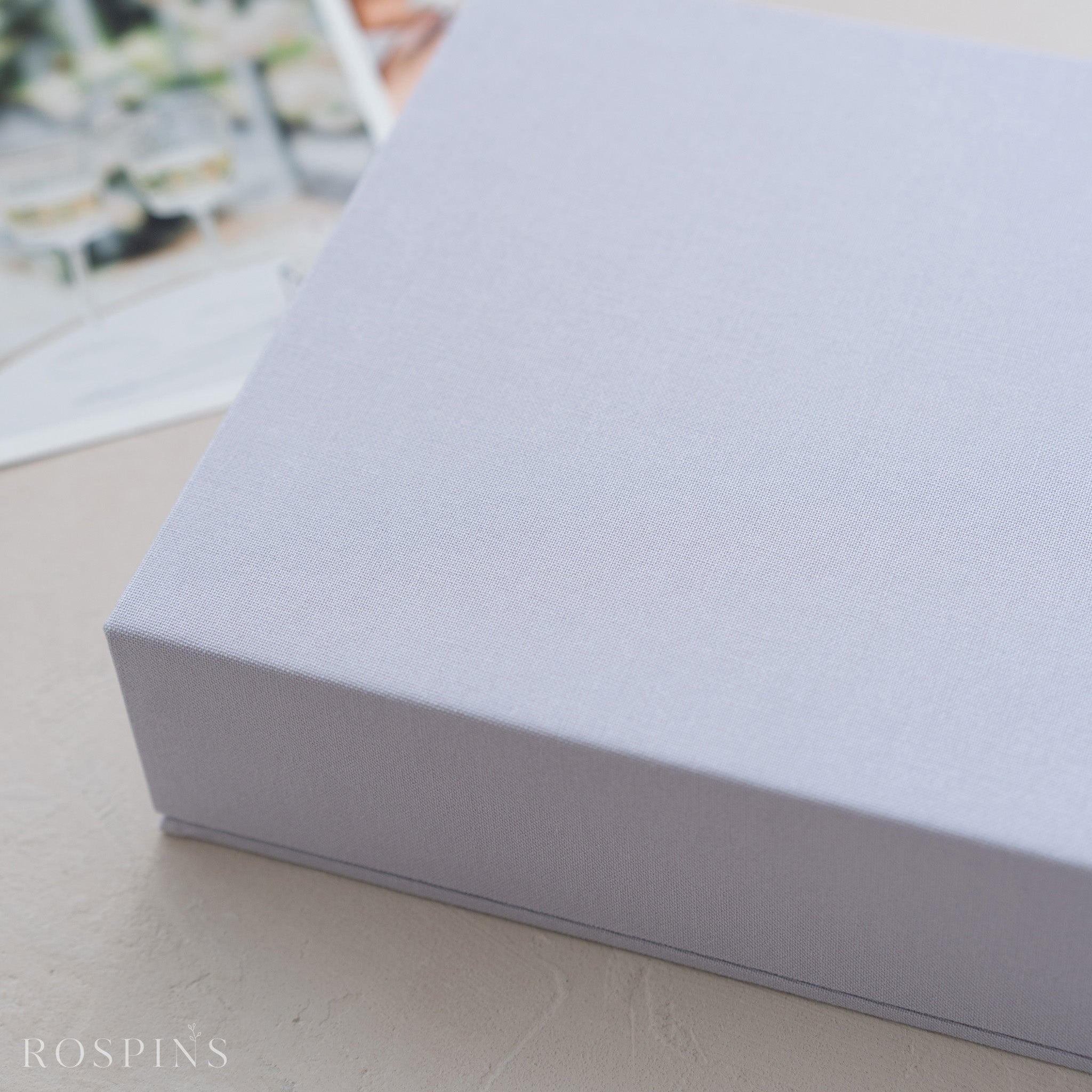 Linen Double Photo Box - Pale Violet