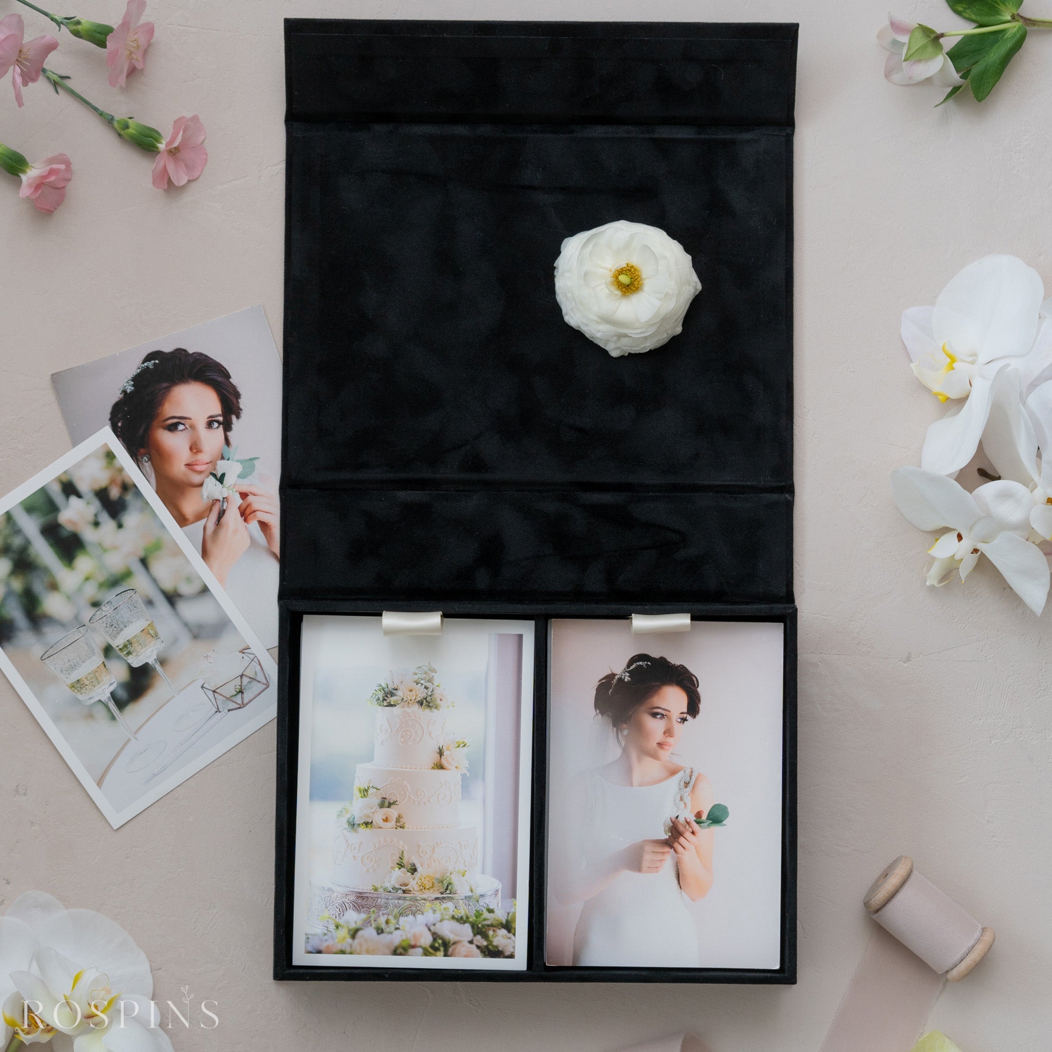 Velvet Double Photo Box - Black