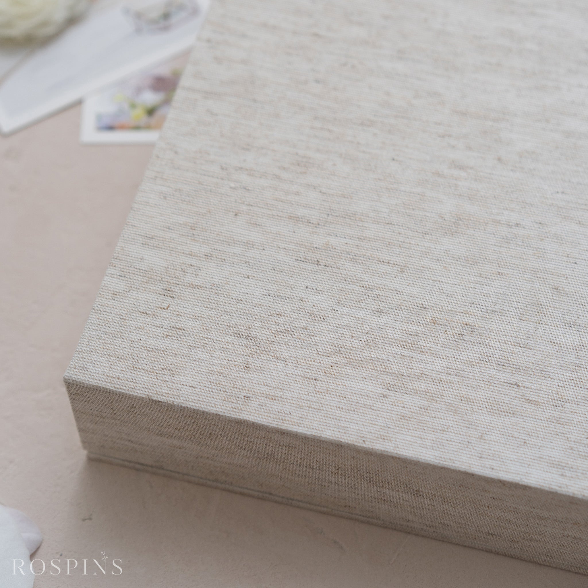 Linen Four-Compartment Photo Box - Stratum Linen