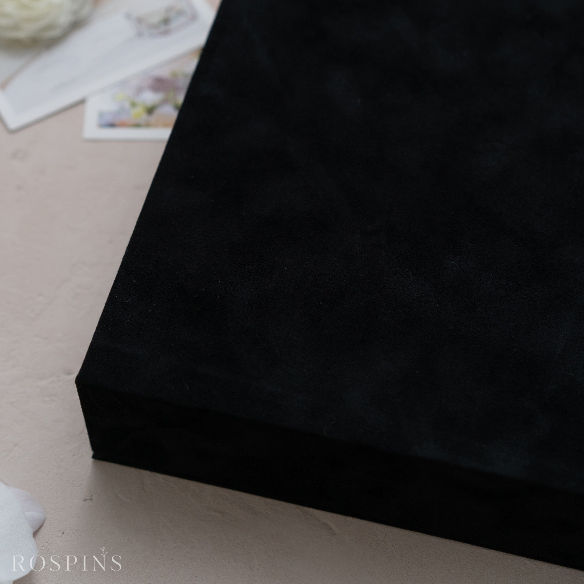 Velvet Four-Compartment Photo Box - Black