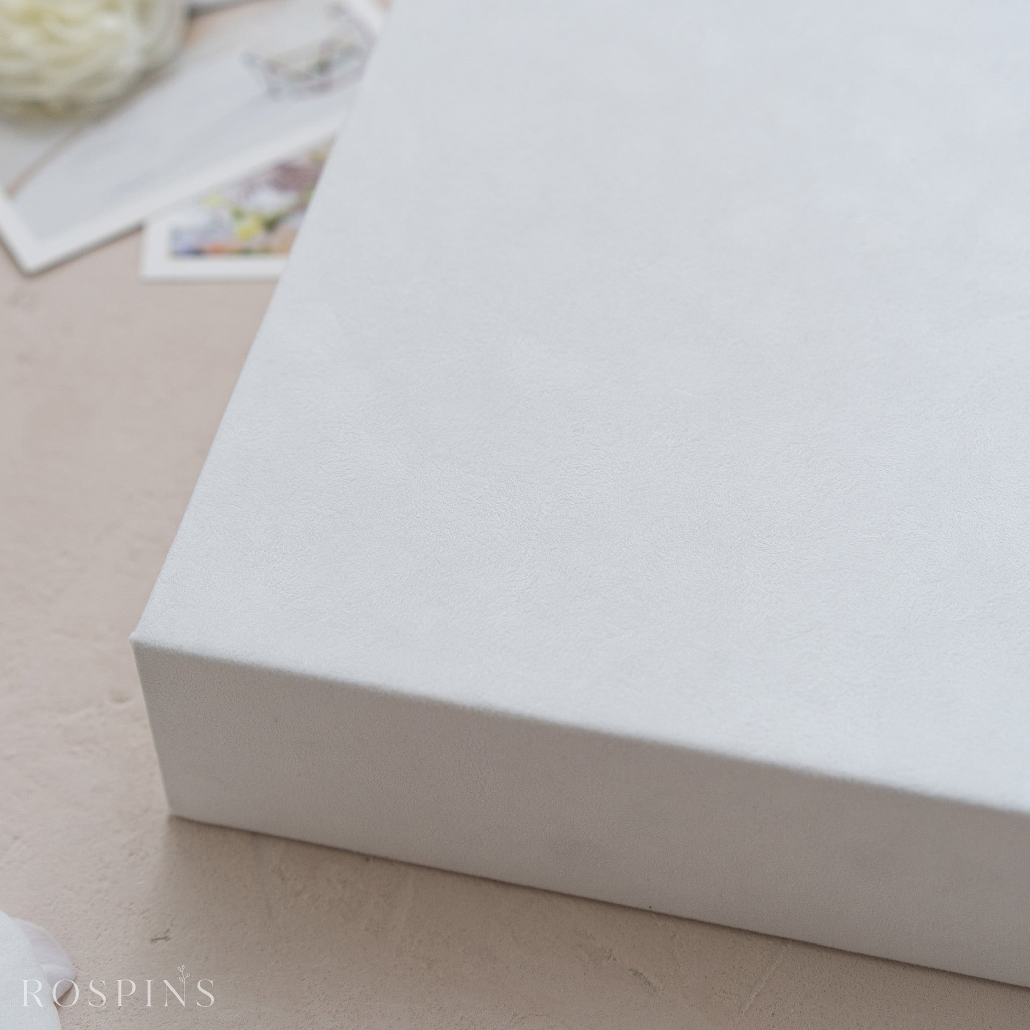 Velvet Four-Compartment Photo Box - Bright White