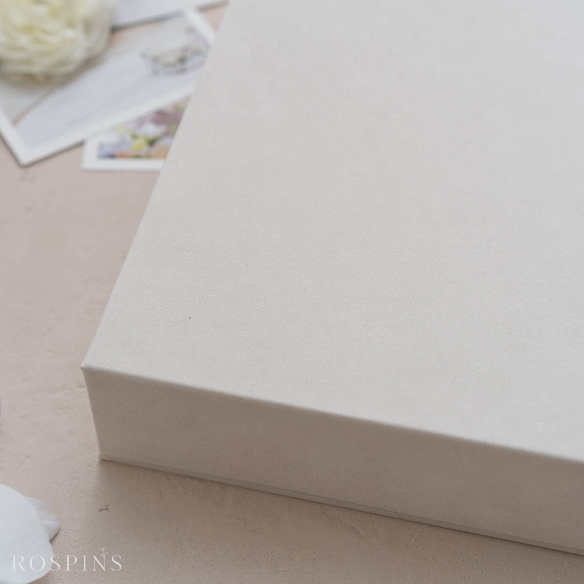 Velvet Four-Compartment Photo Box - Champagne