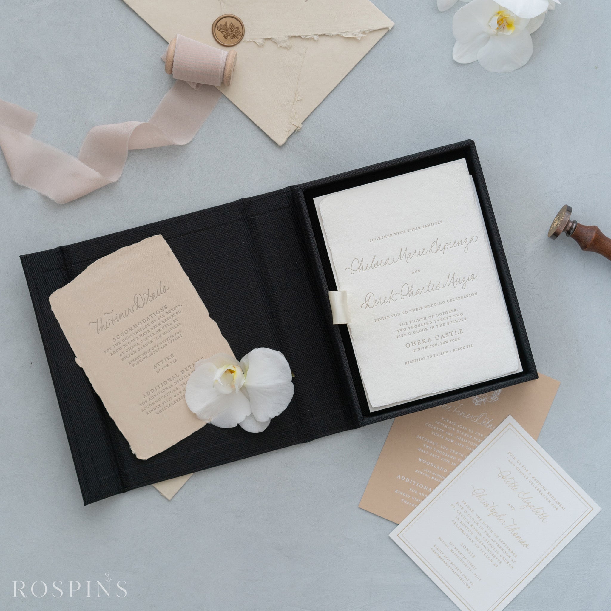 Linen Invitation Box - Black