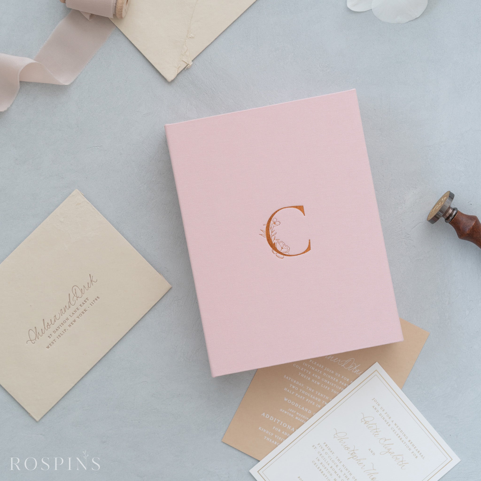 Linen Invitation Box - Blush