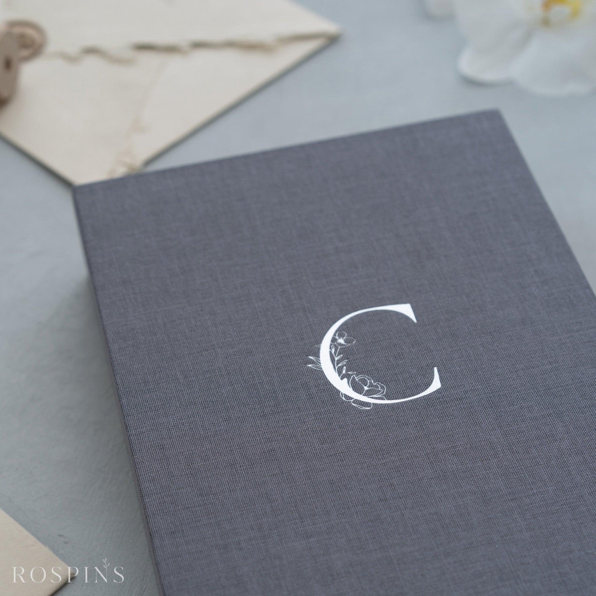Linen Invitation Box - Dark Grey