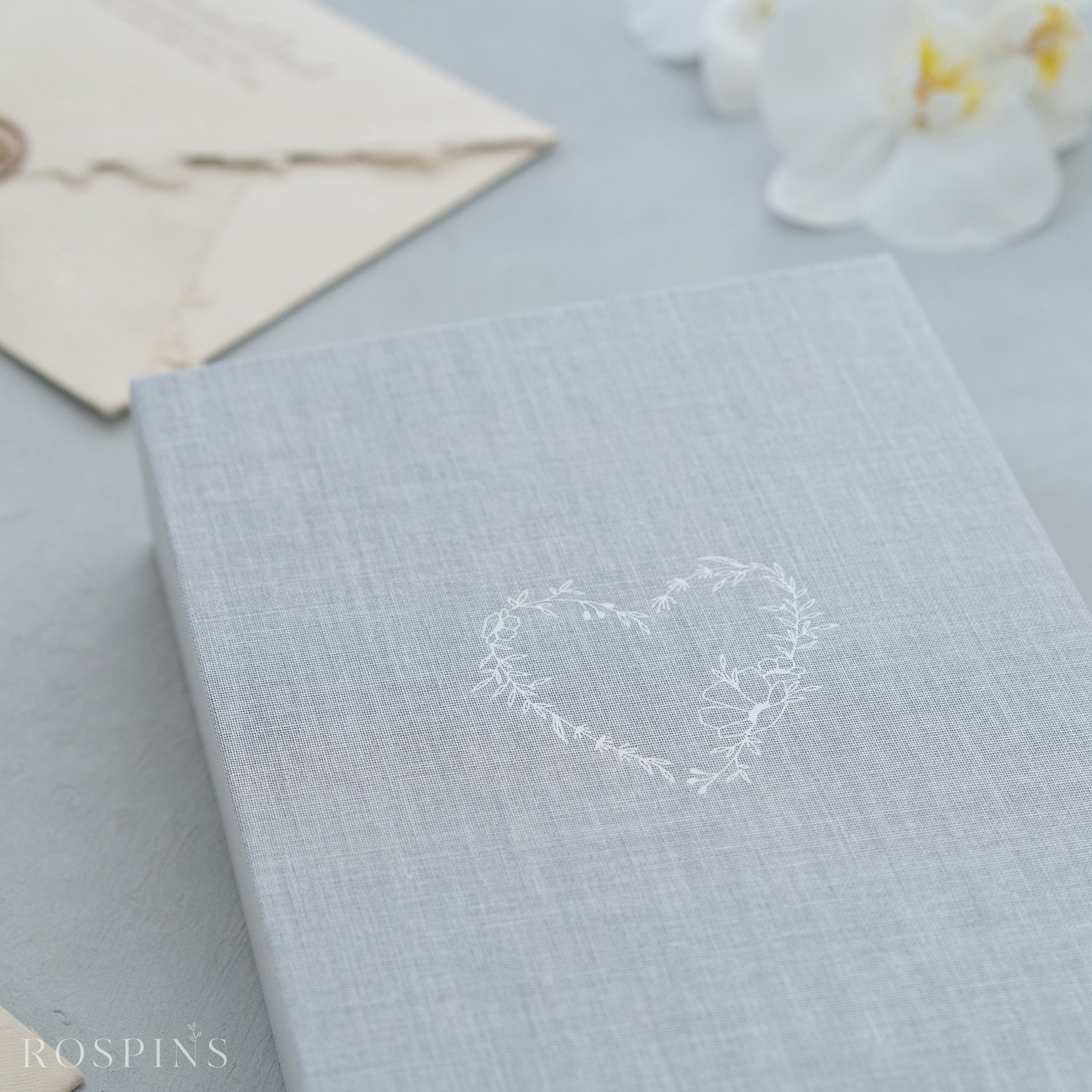 Linen Invitation Box - Heather Grey