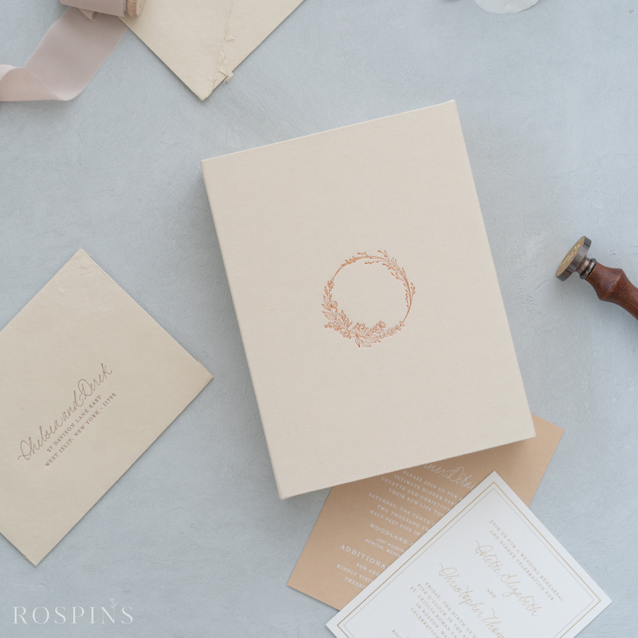 Linen Invitation Box - Ivory