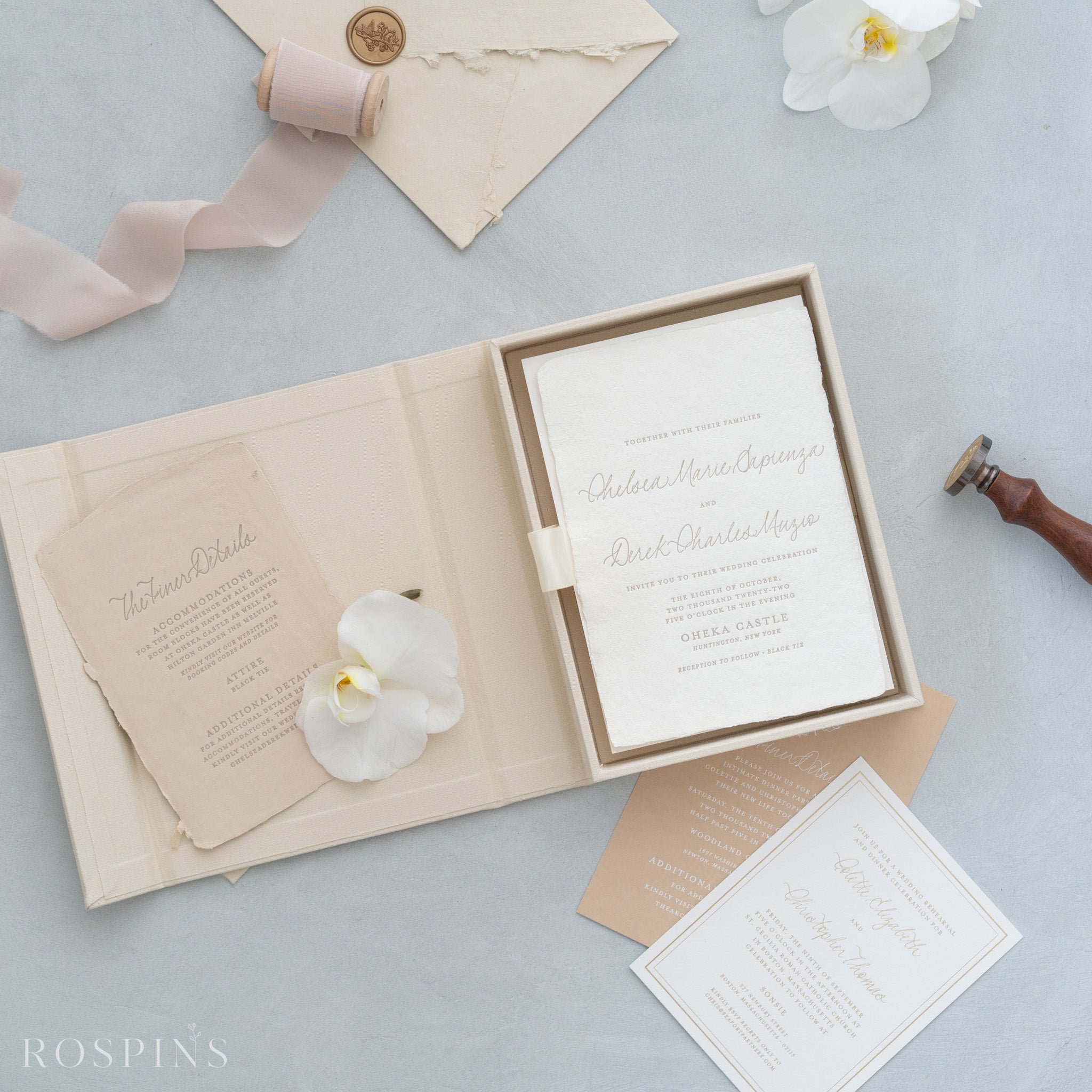 Linen Invitation Box - Ivory