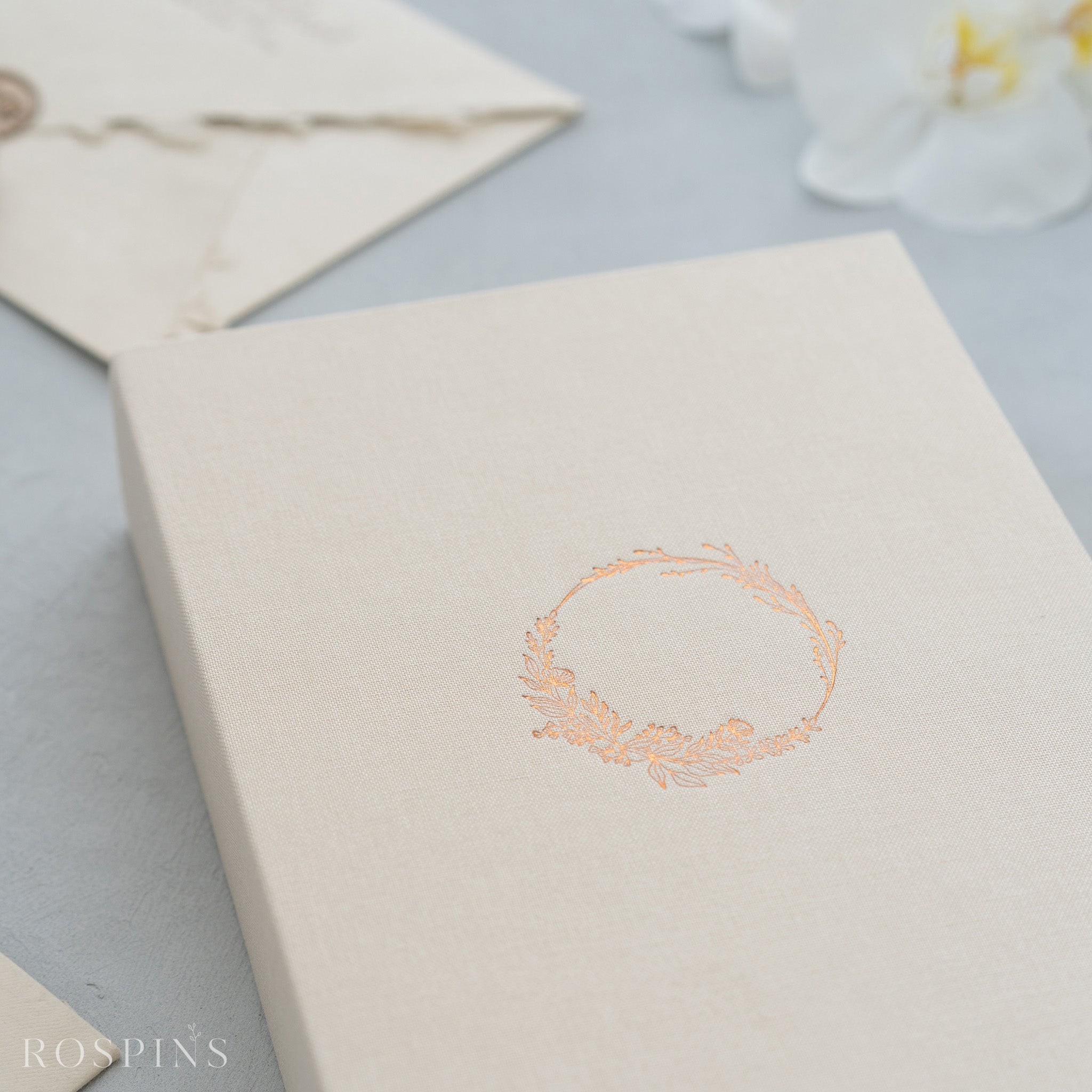Linen Invitation Box - Ivory
