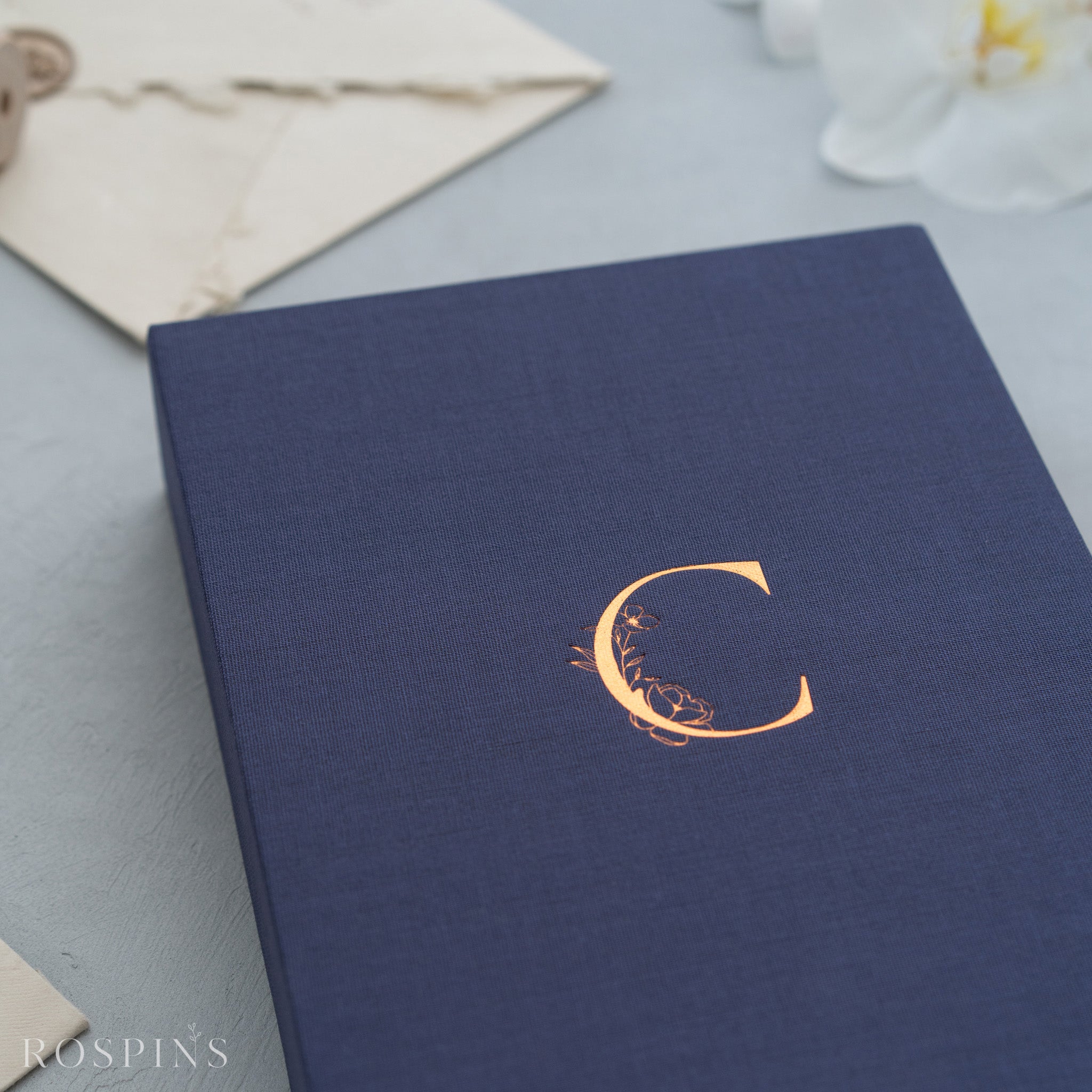 Linen Invitation Box - Navy