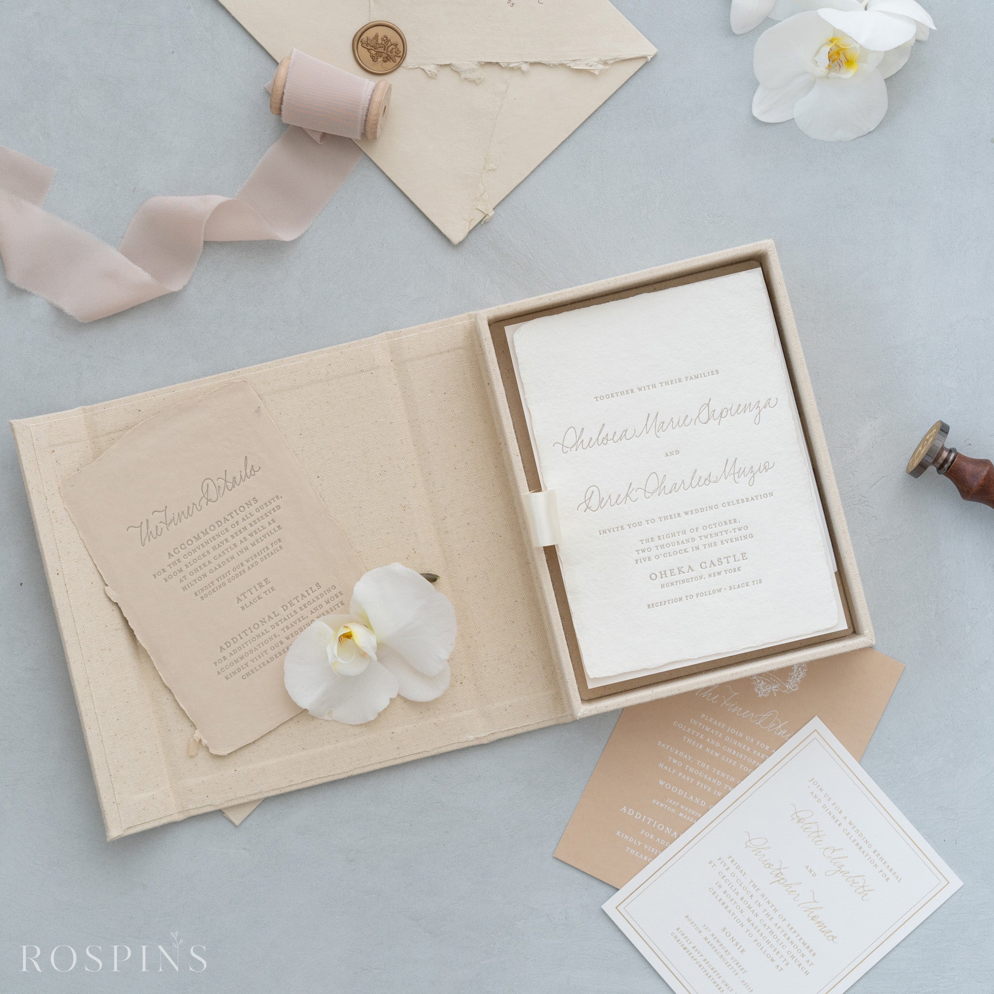 Linen Invitation Box - New Natural Linen