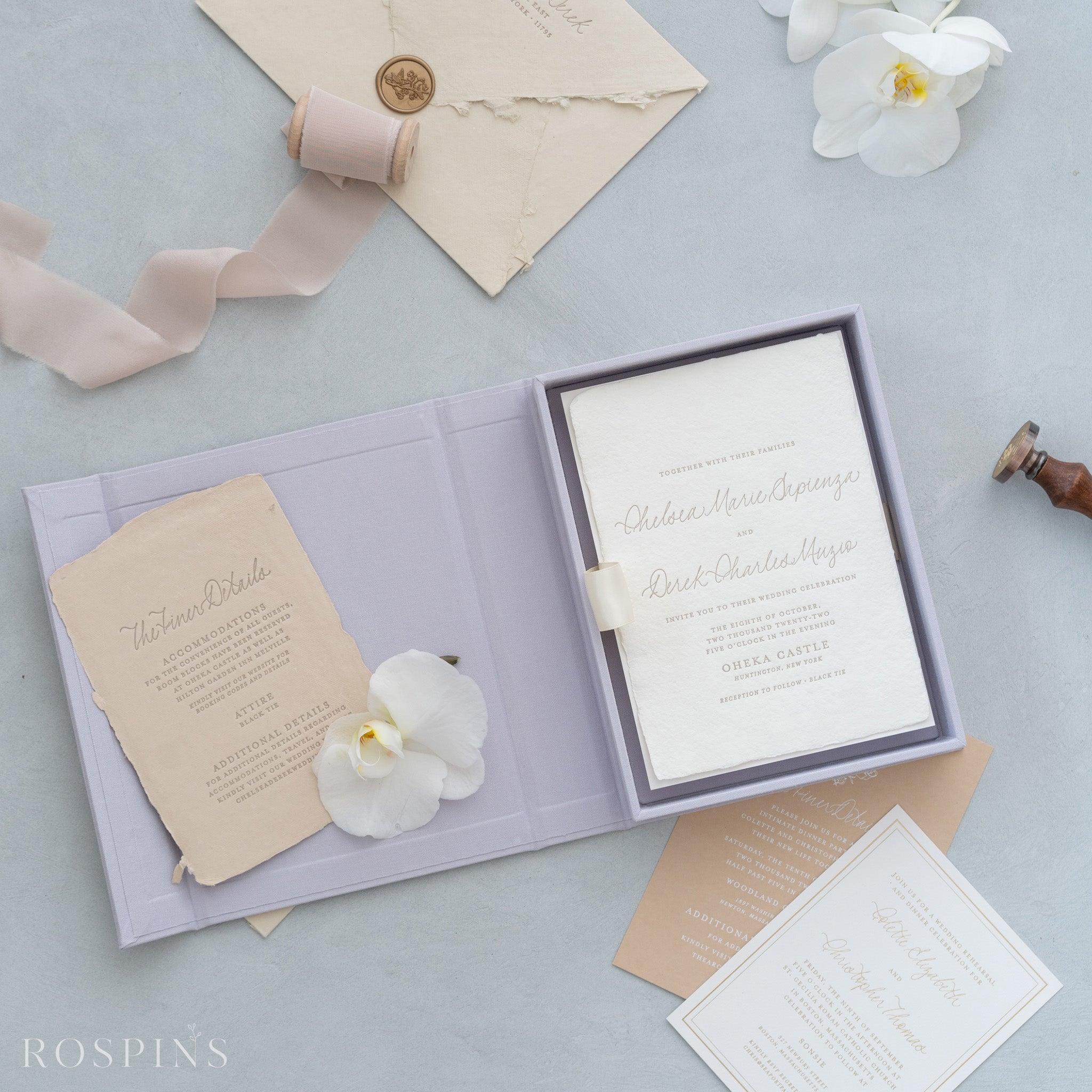 Linen Invitation Box - Pale Violet