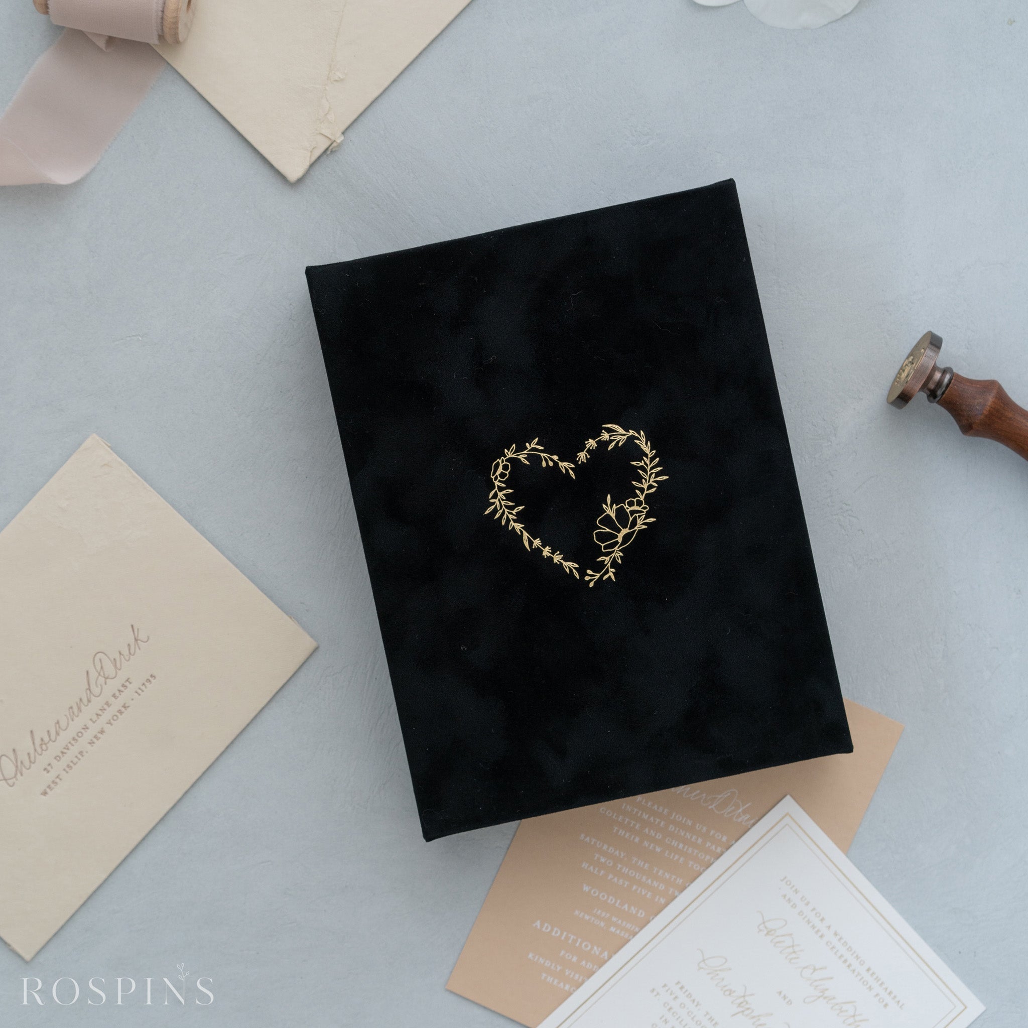 Velvet Invitation Box - Black