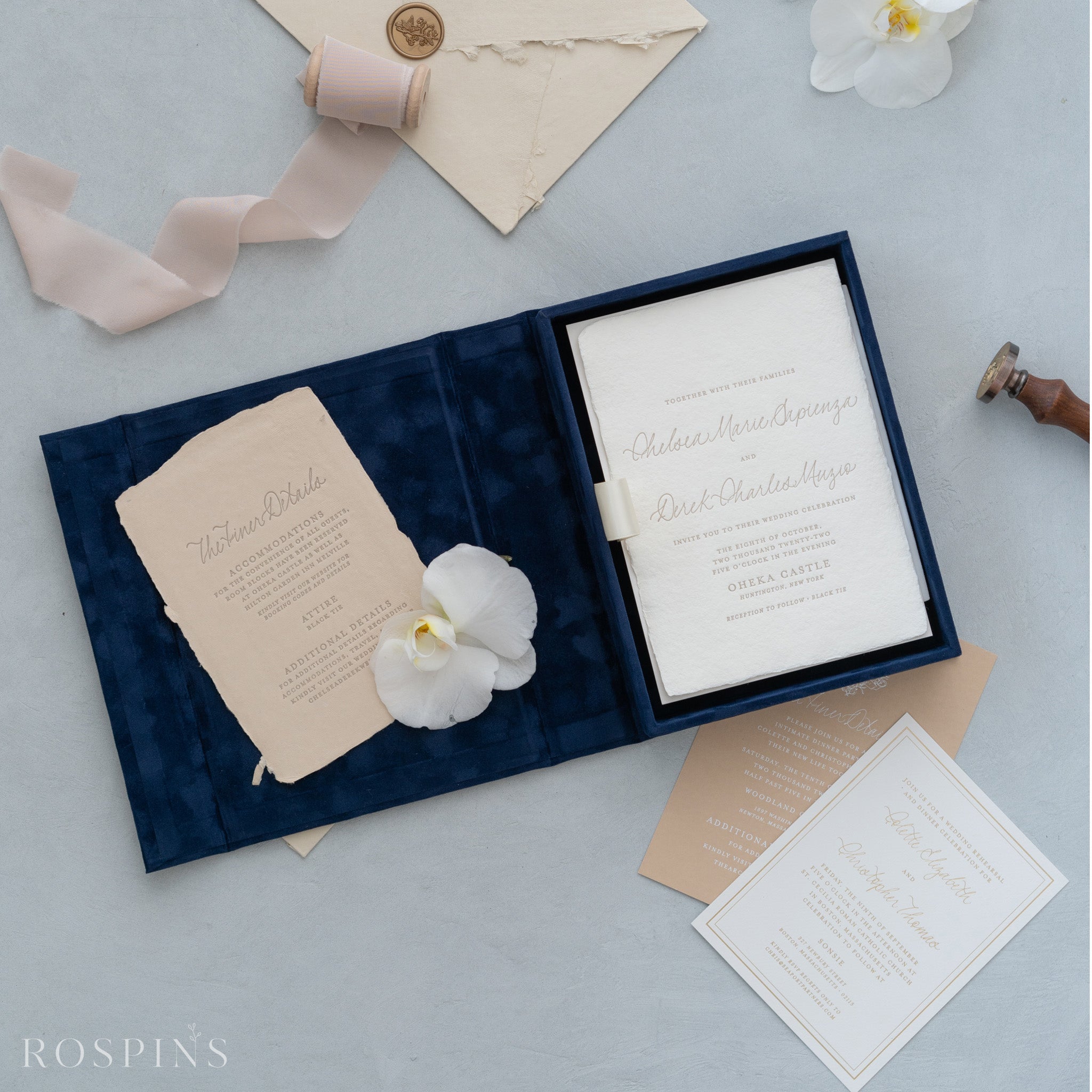 Velvet Invitation Box - Deep Blue