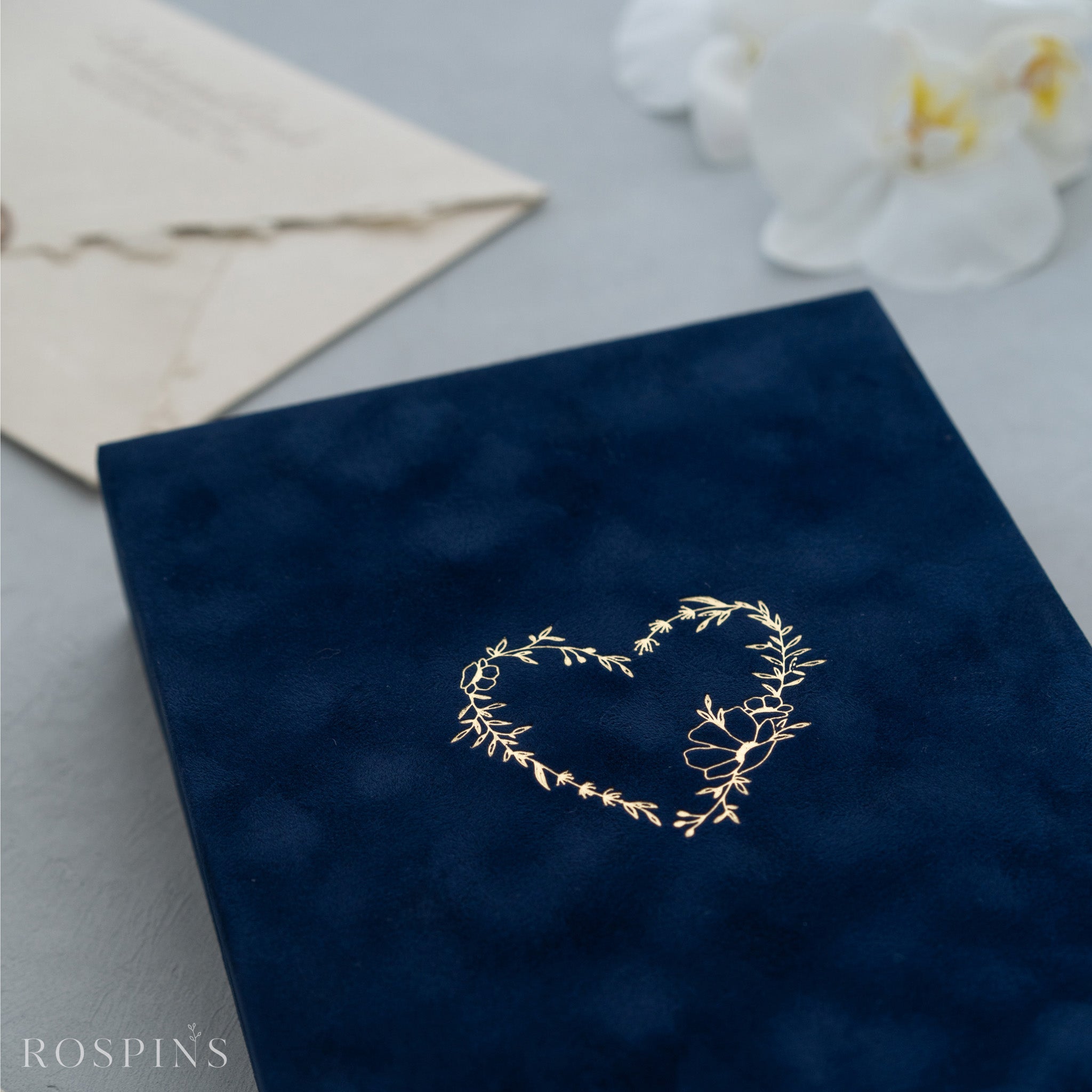 Velvet Invitation Box - Deep Blue