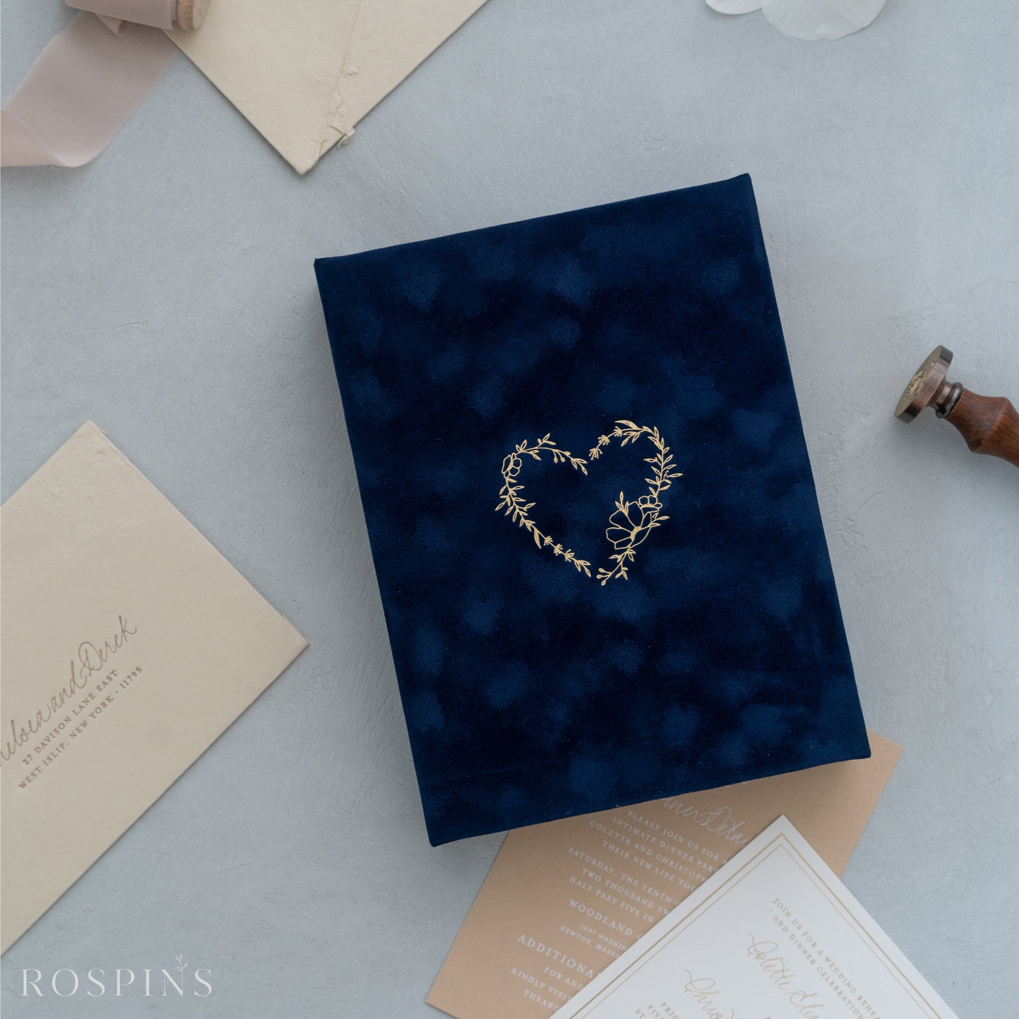 Velvet Invitation Box - Deep Blue