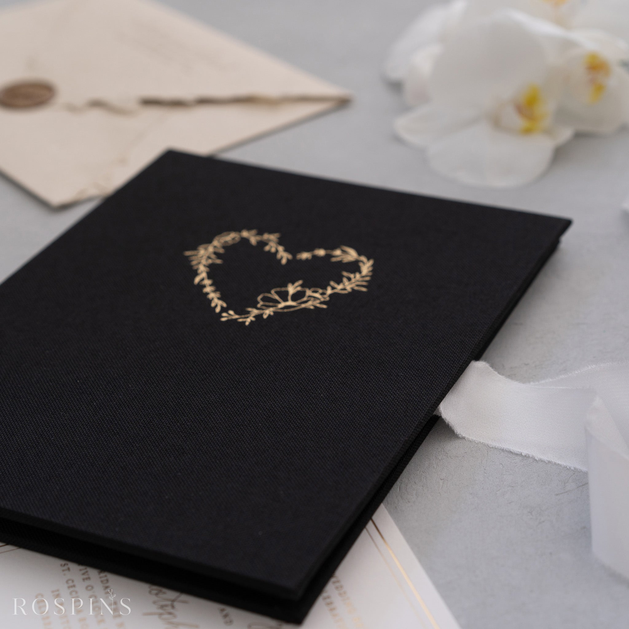 Linen Invitation Folio - Black