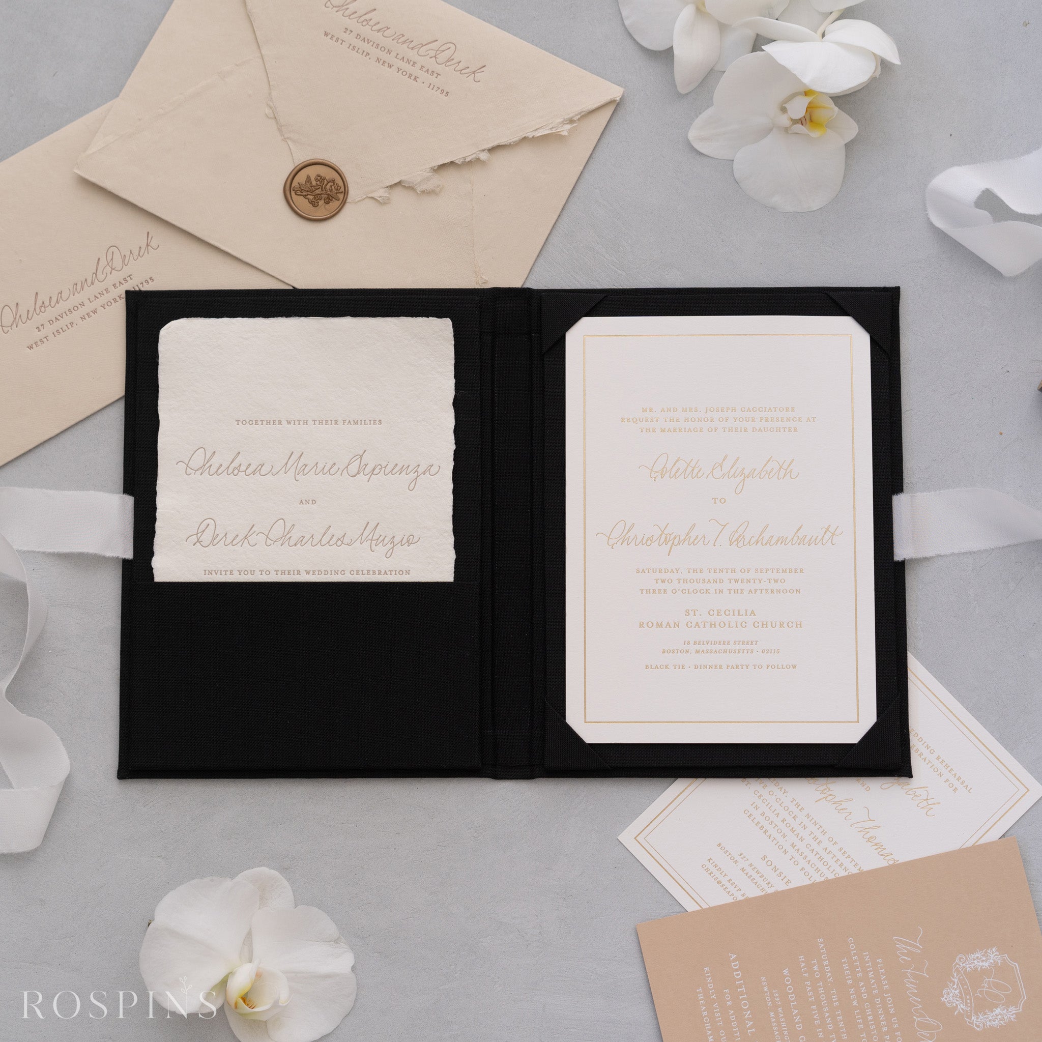 Linen Invitation Folio - Black