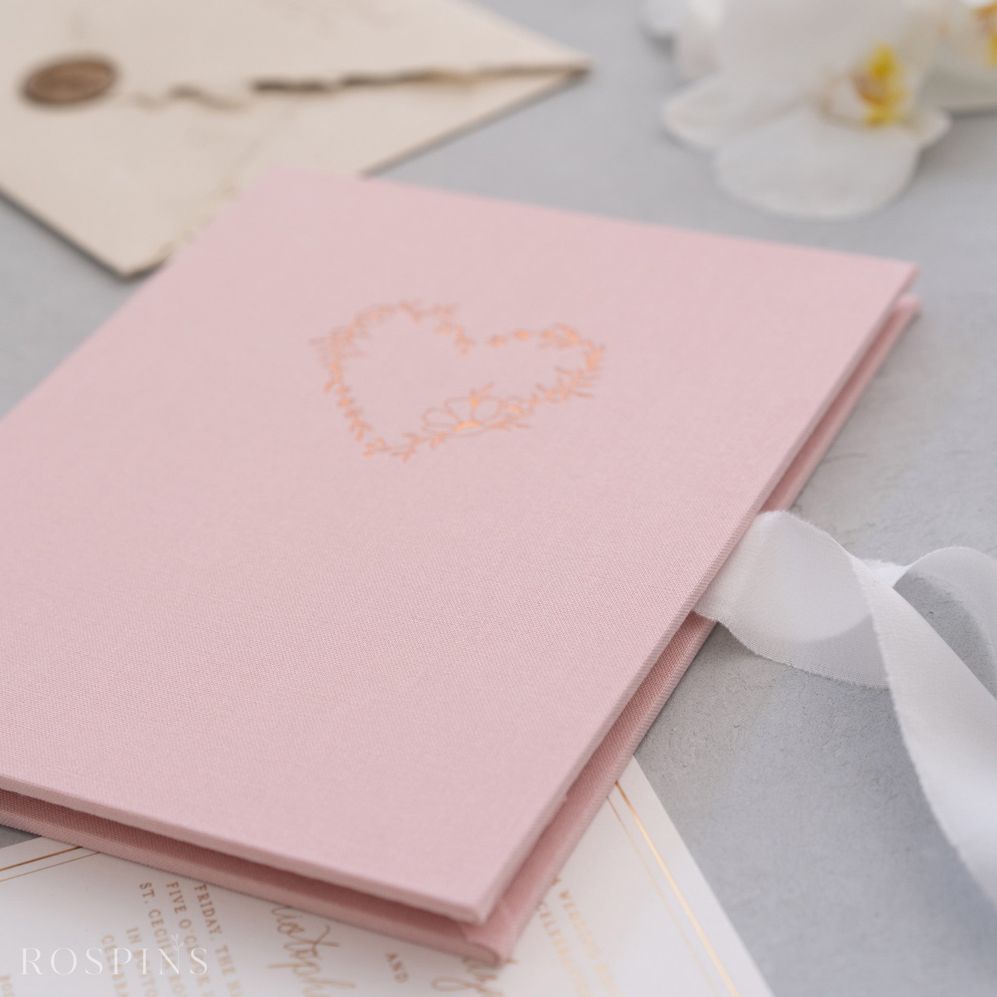 Linen Invitation Folio - Blush