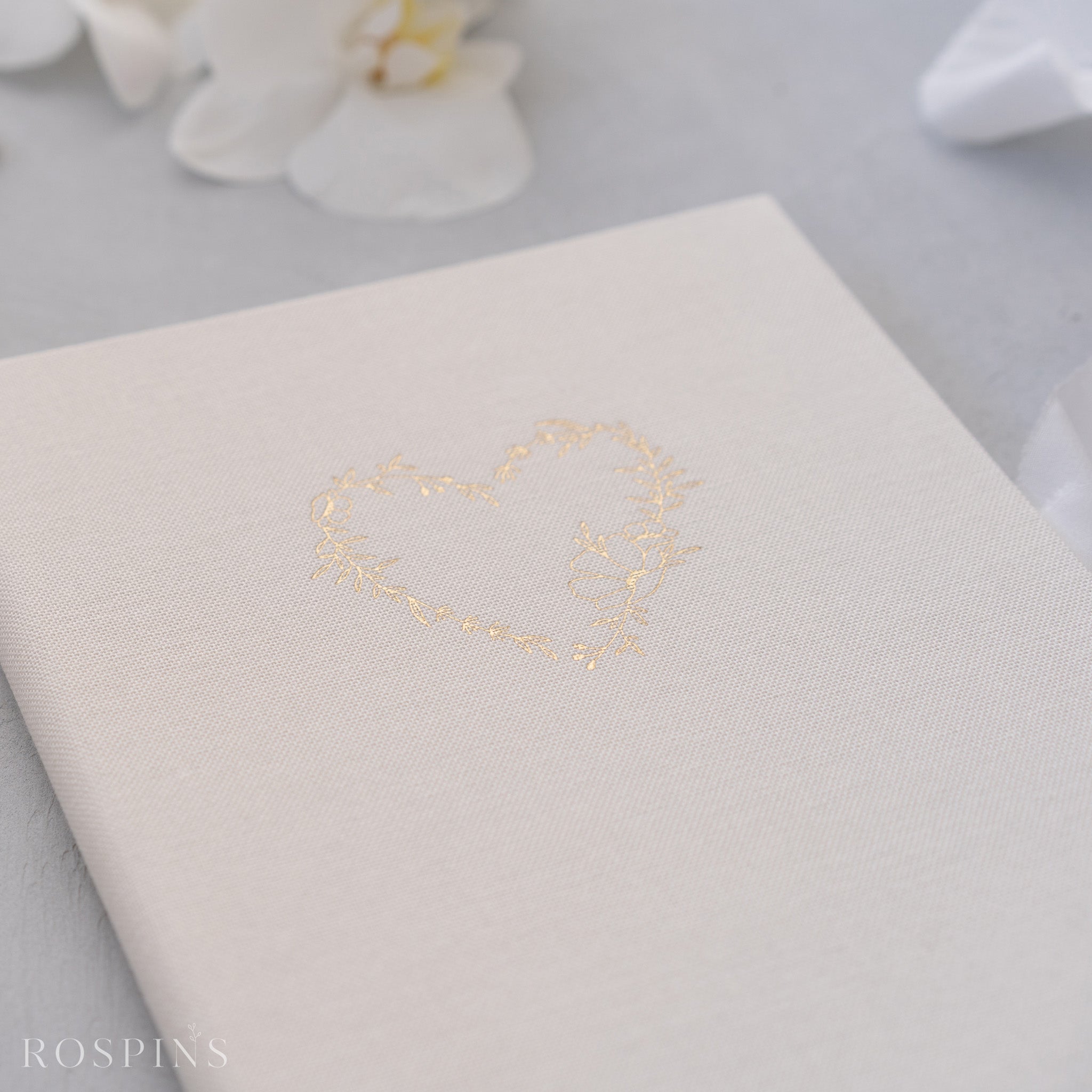 Linen Invitation Folio - Creamy White