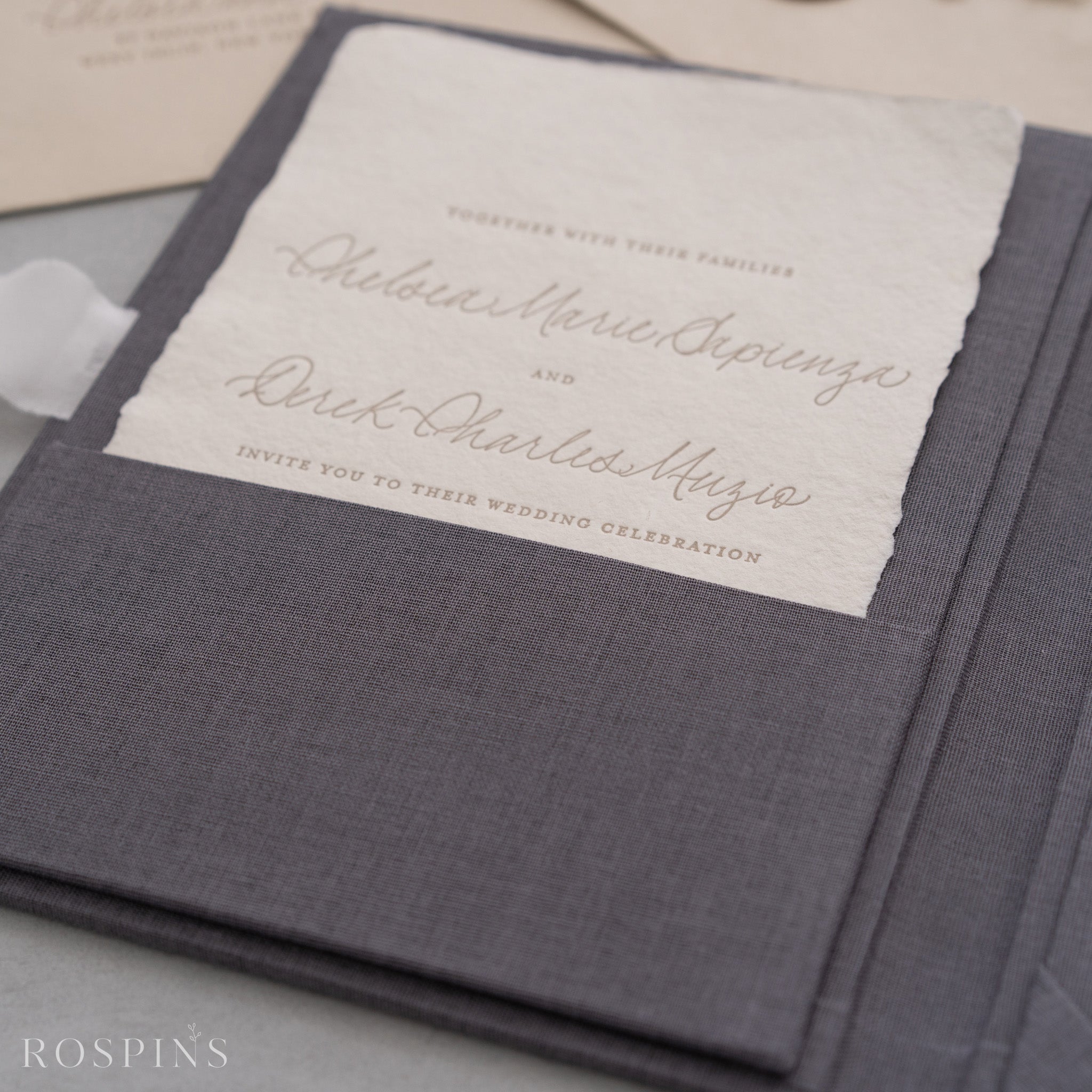 Linen Invitation Folio - Dark Grey