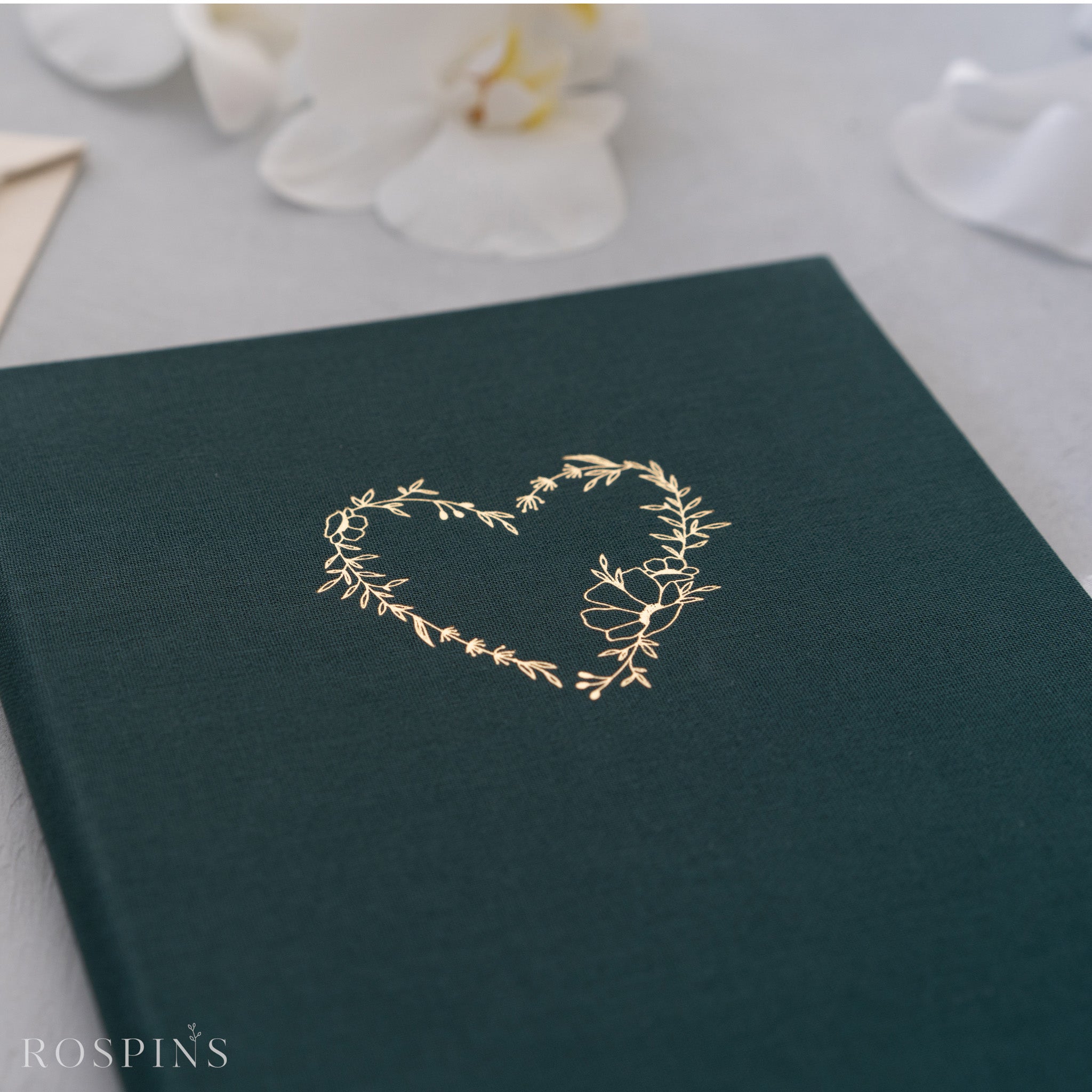 Linen Invitation Folio - Emerald Green
