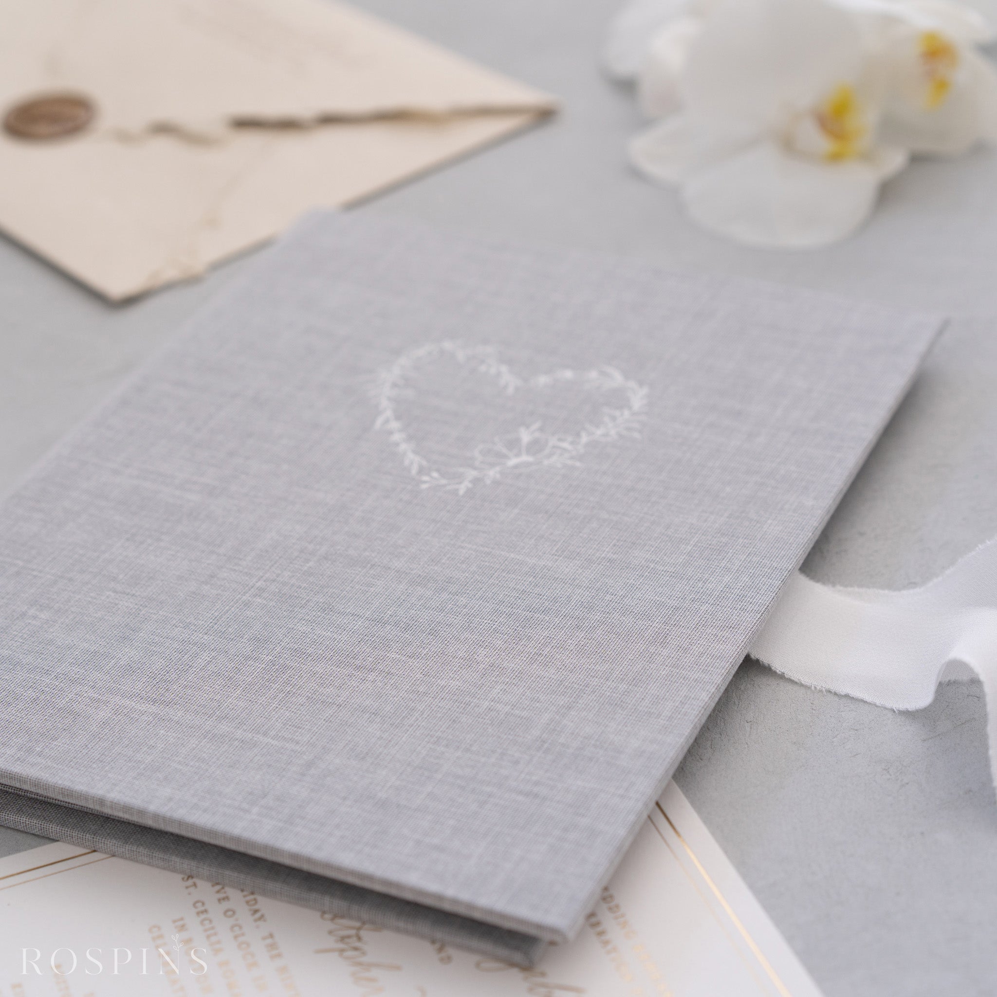 Linen Invitation Folio - Heather Grey