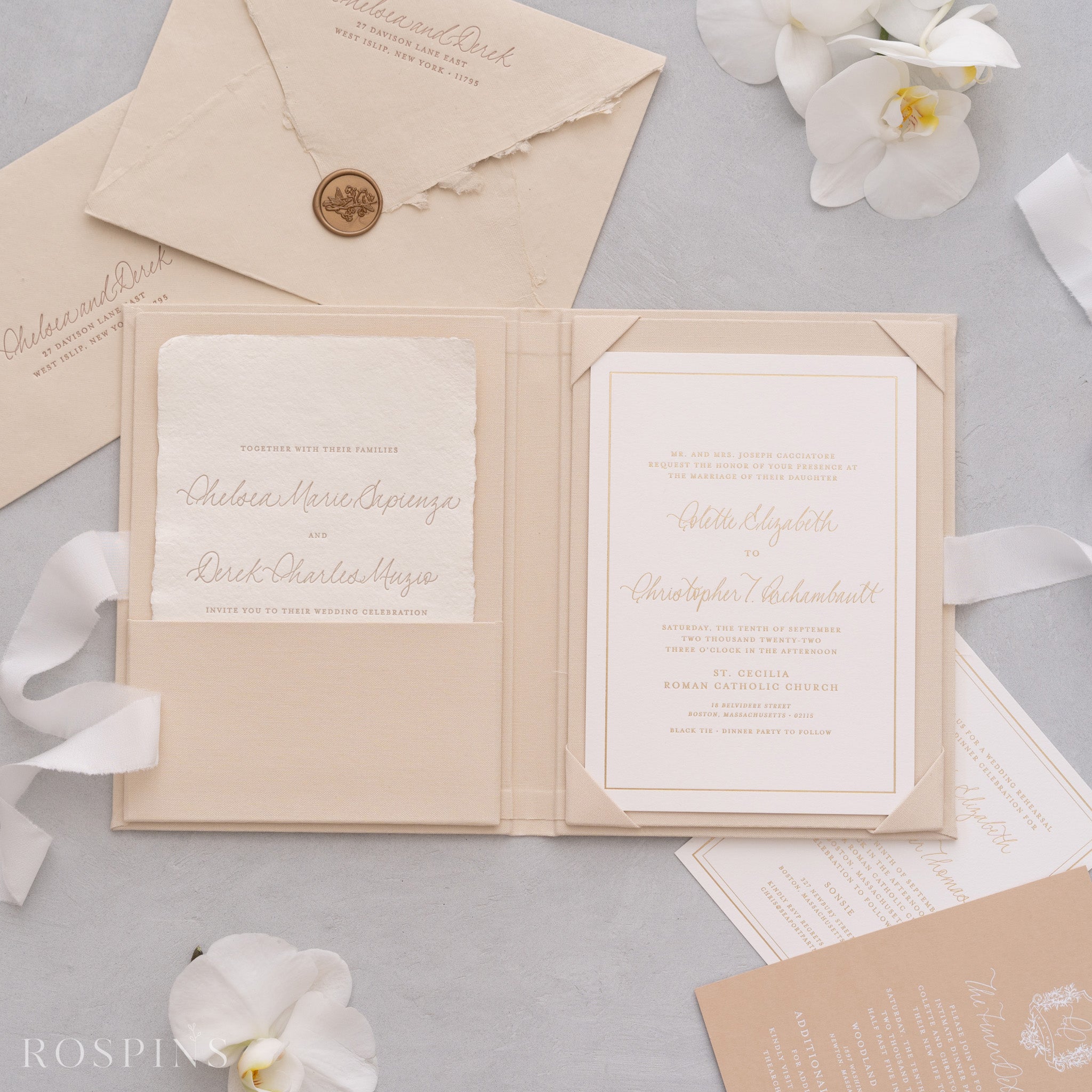 Linen Invitation Folio - Ivory