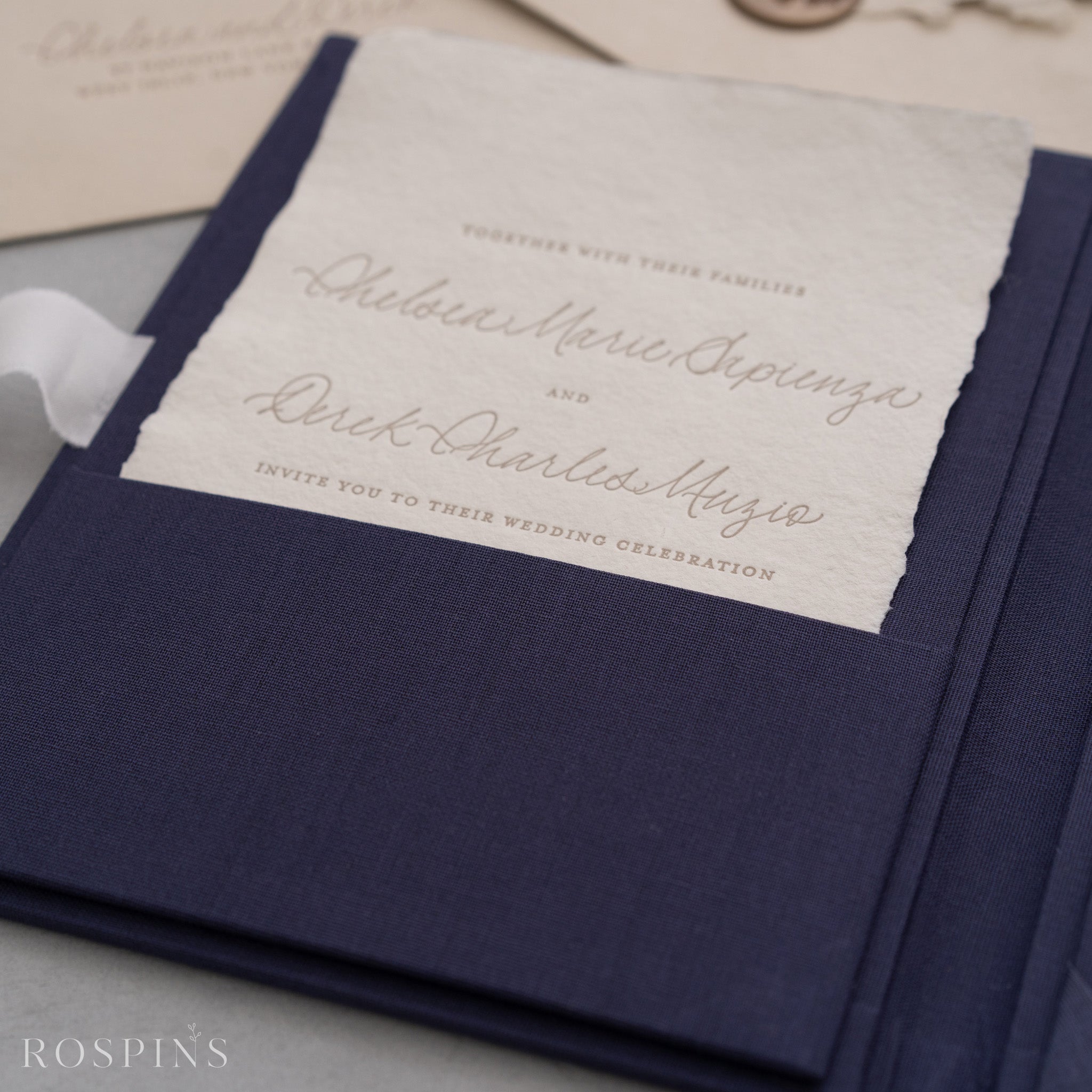 Linen Invitation Folio - Navy